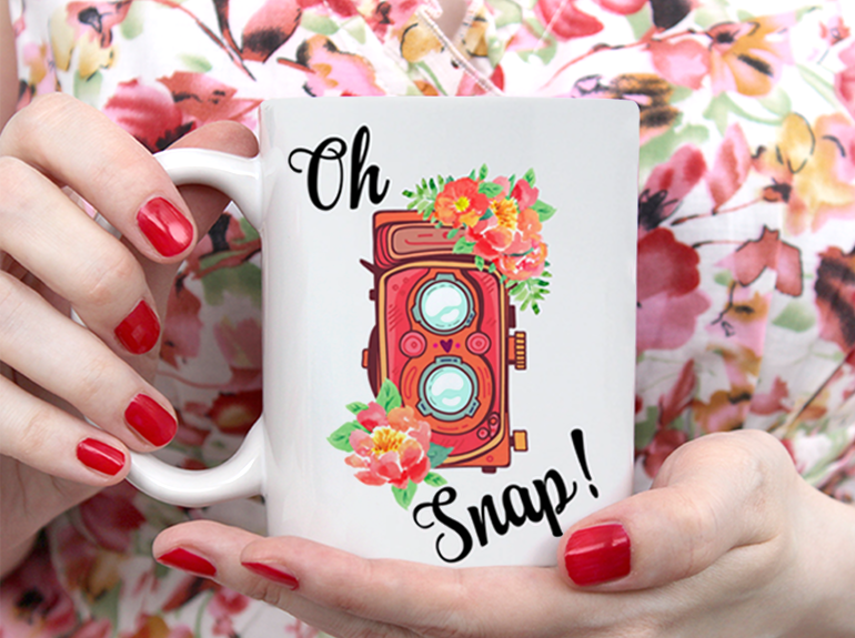 Camera Photographer Gift Oh Snap! Mug White Ceramic 11-15oz Coffee Tea Cup