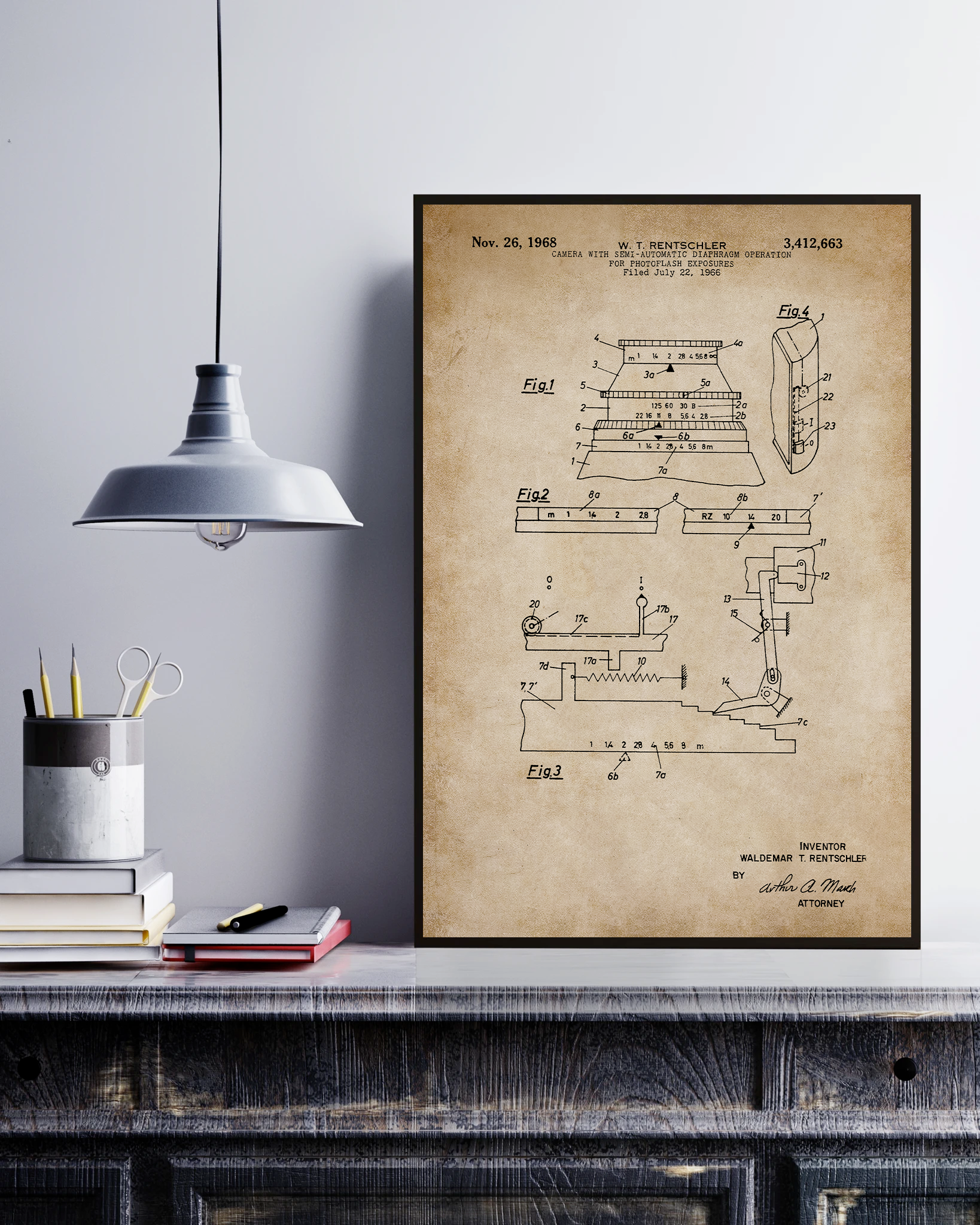 Camera With Semi-Automatic Diaphragm Operation For Photoflash Exposures Poster No Frame