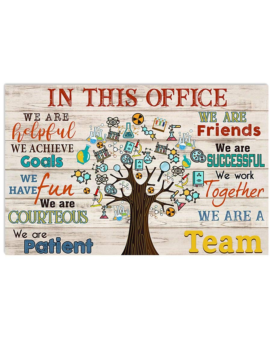 Chemistry Scientist In This Office We Are Patient We Are Team Satin Poster Landscape no Frame