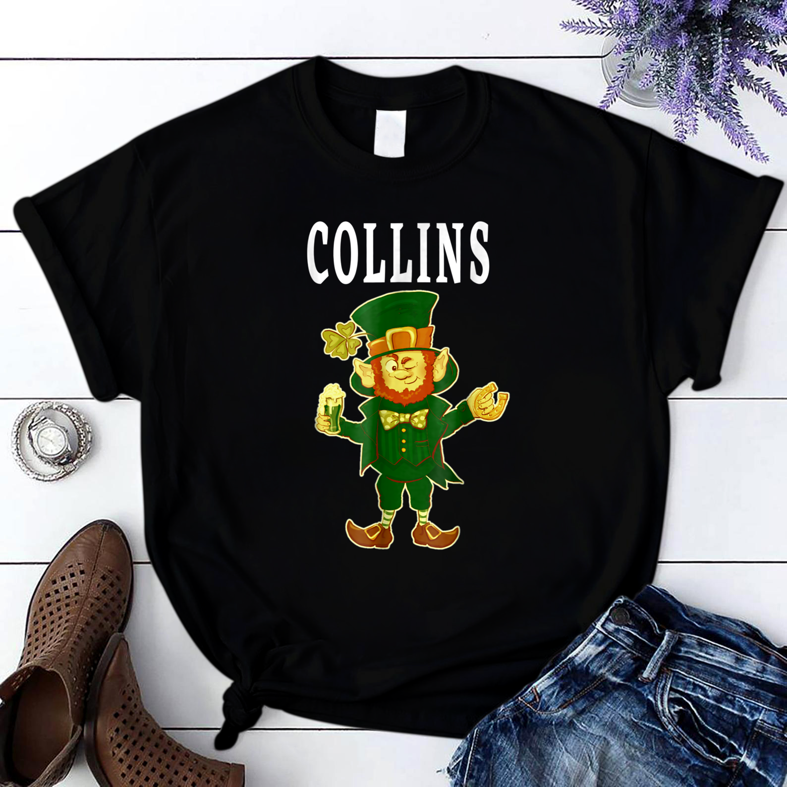 Collins Luck Of The Irish Saint Pattys Day T Shirt Unisex S-6Xl