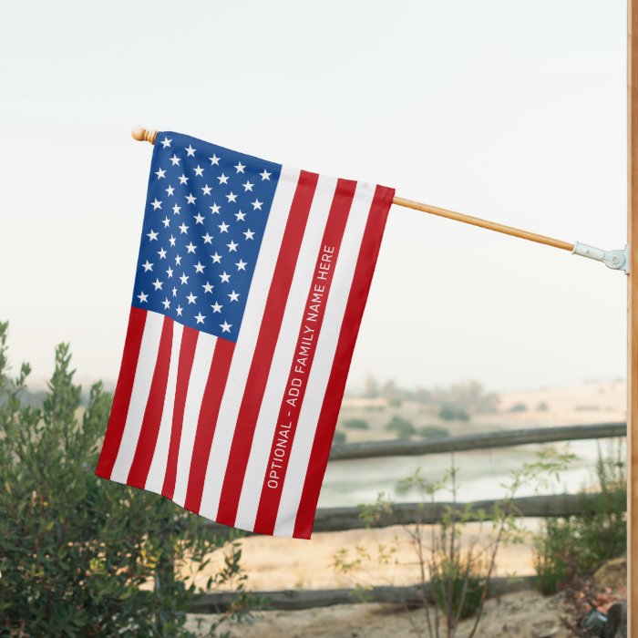 4th July Garden Flag, Independence Day Traditional American Flag with Optional Family Custom Name Flag