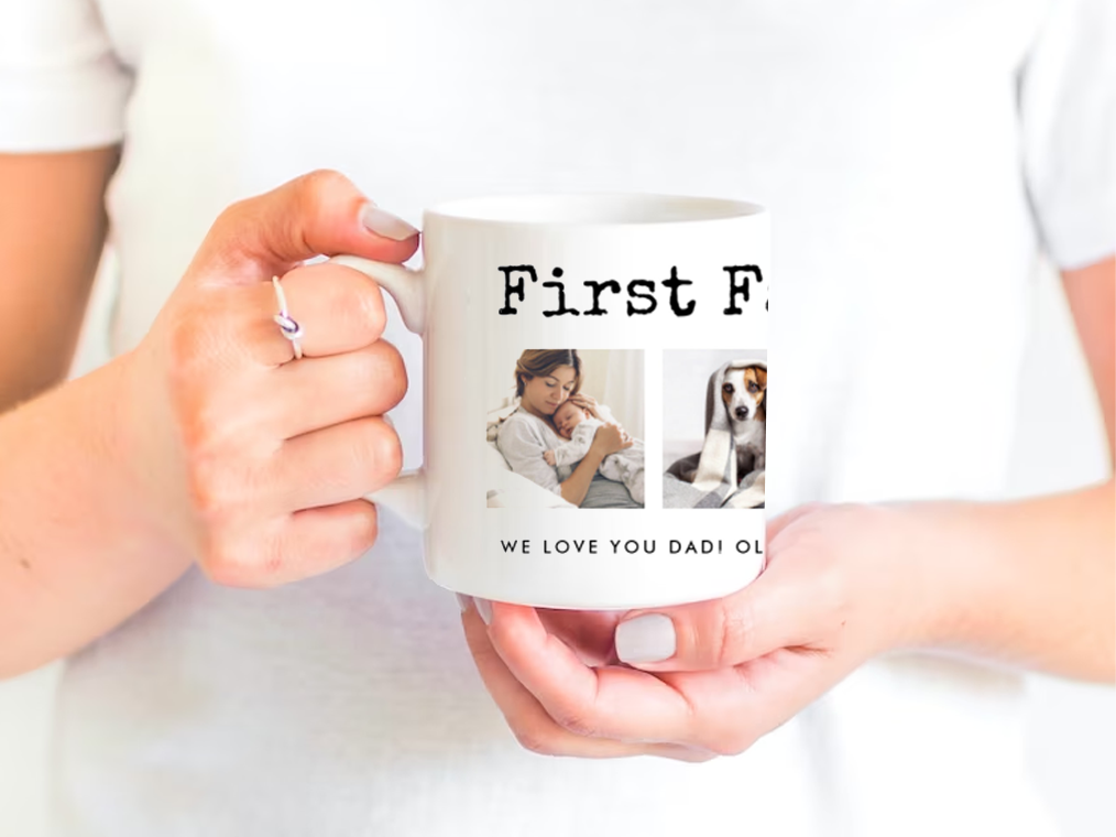 First Fathers Day Personalized Name Oliva, Joseph ,barkley Custom your text, Photo Personalized Mug Ceramic 11-15oz Coffee Tea Cup