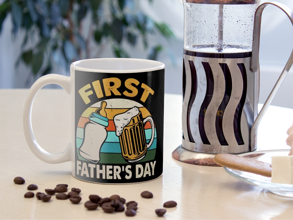 First Fathers Day Photo Beer Dad And Son Mug Ceramic 11-15oz Coffee Tea Cup