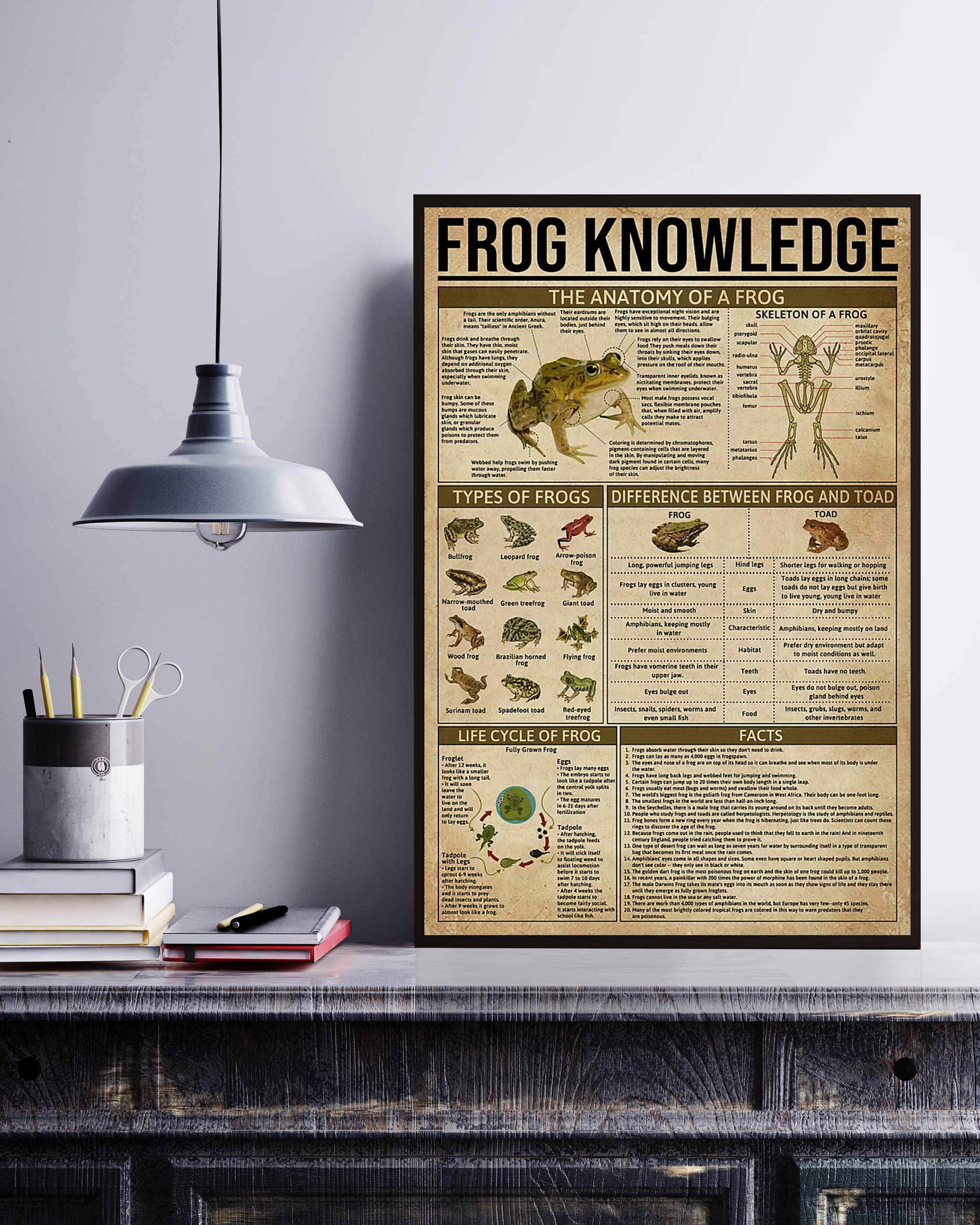 Frog Poster Portrait Knowledge Poster No Frame