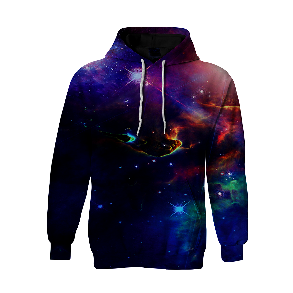 Frost Nebula Galaxy Outer Space Edm Rave Festival Polyester Pullover Hoodie 3D Print Full S-5XL