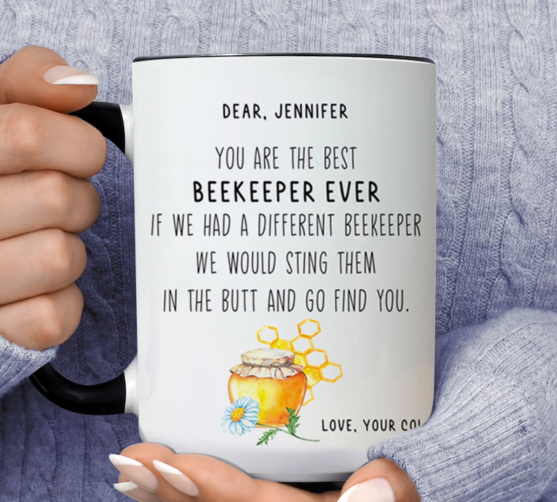 Funny Beekeeper Ever Gift Personalized Jennifer Inner Color Accent Mug 11oz Coffee Tea Cup