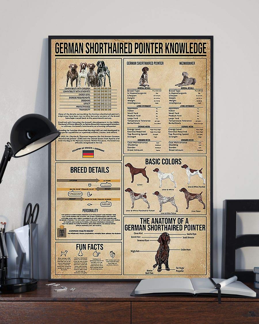 German Shorthaired Pointer Knowledge Satin Poster Portrait no Frame