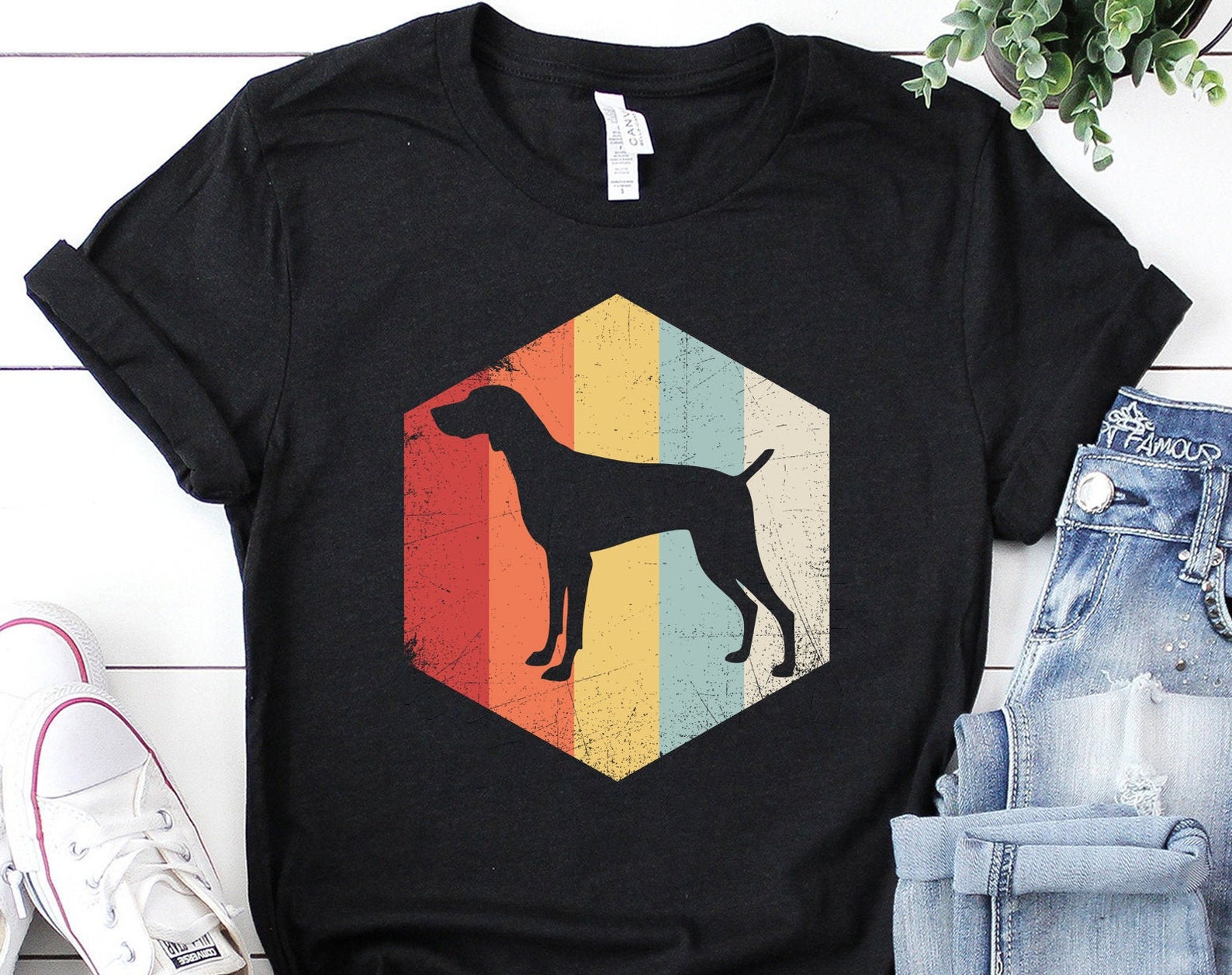 German Shorthaired Pointer Retro Distressed Style Gift for Dog Lover GSP Gifts GSP Dog Lover T Shirt Black Unisex S-6XL