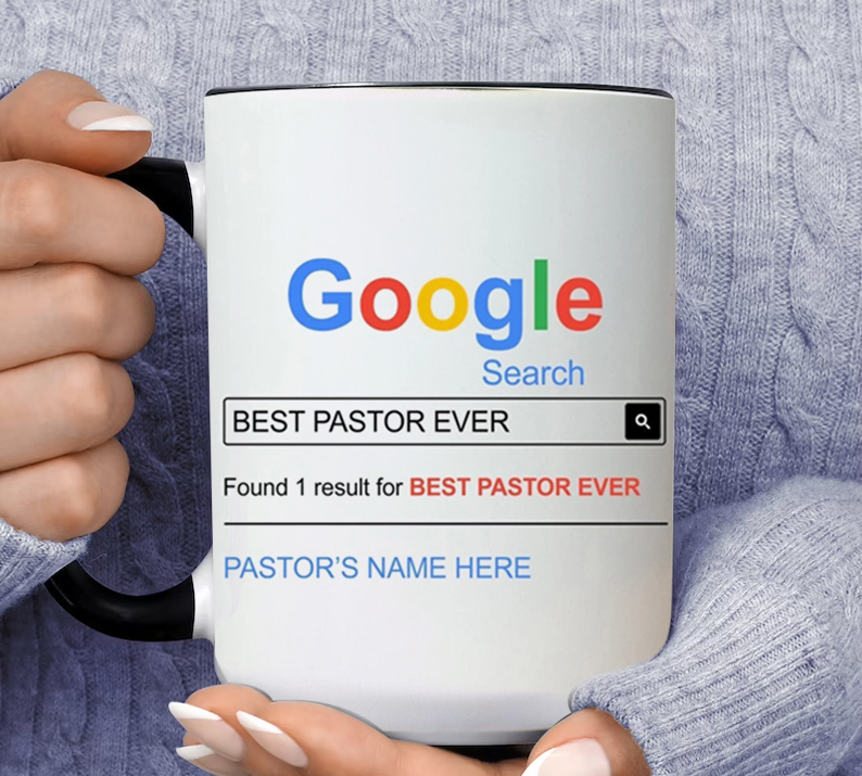 Google Search Best Pastor Ever Inner Color Accent Mug 11oz Coffee Tea Cup
