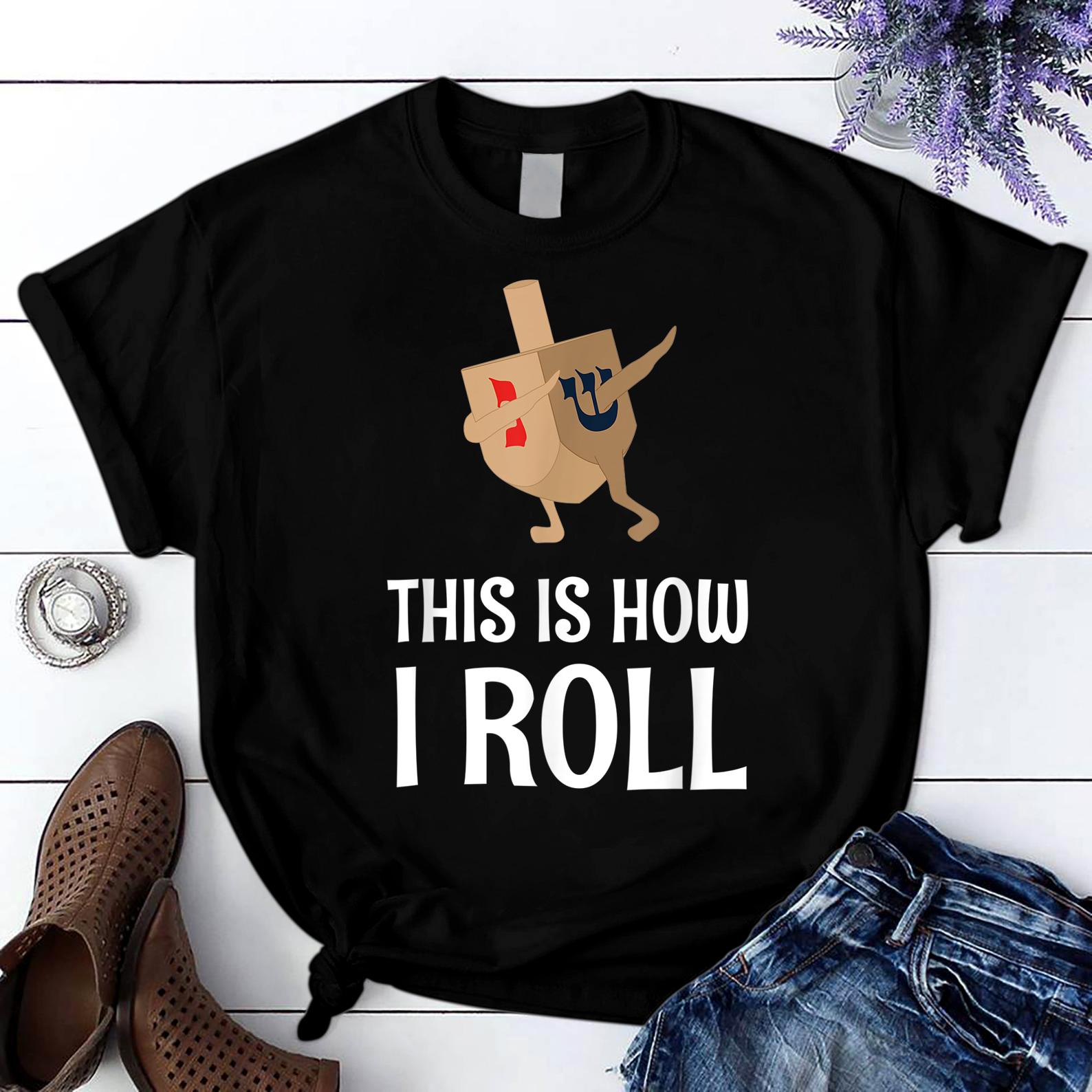 Hanukkah This Is How I Roll Chanukah T Shirt Black Unisex S-6XL