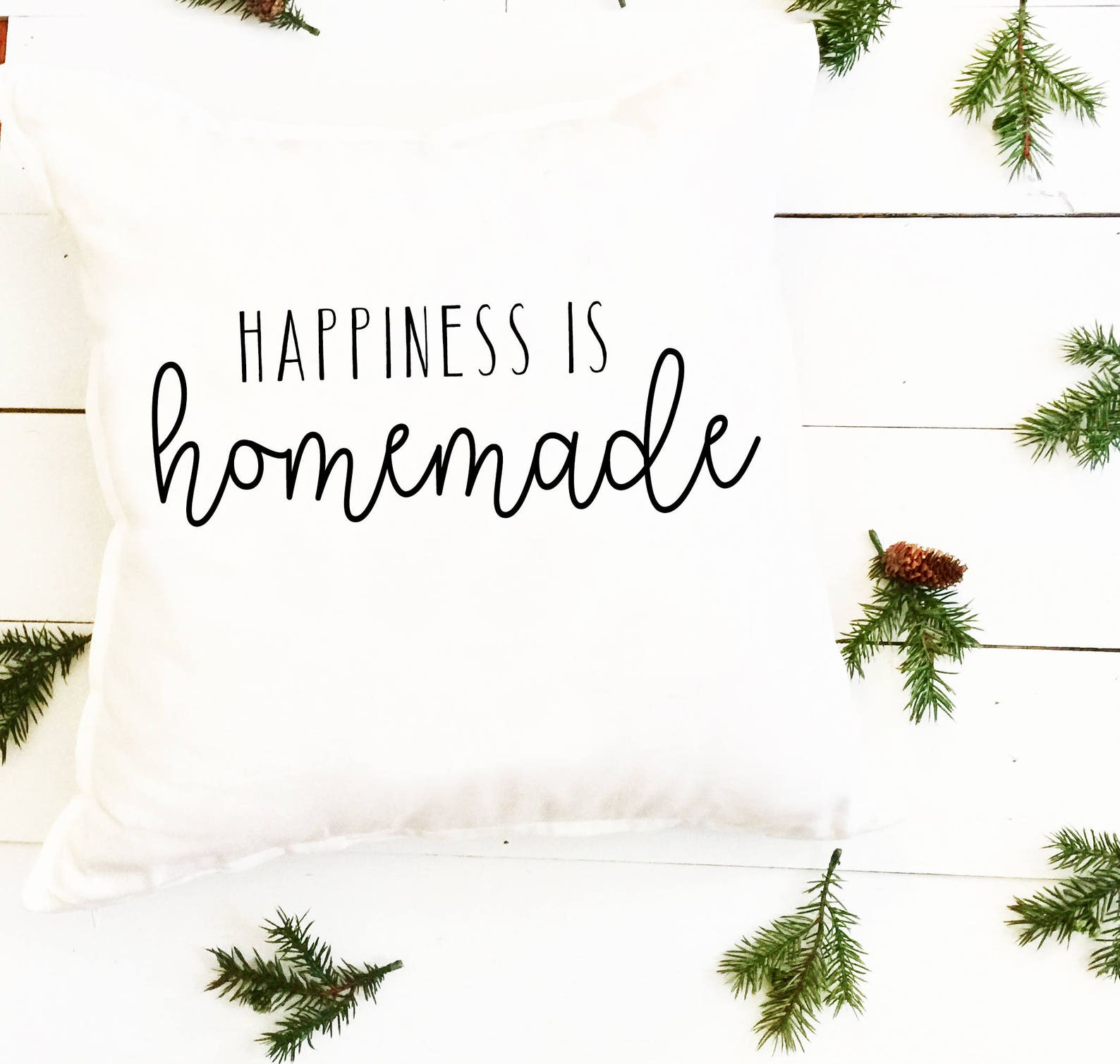 Happiness is Homemade pillow, Gift for Wedding, Valentine pillow, Anniversary Gift, Valentine Day Pillow Decor Gift