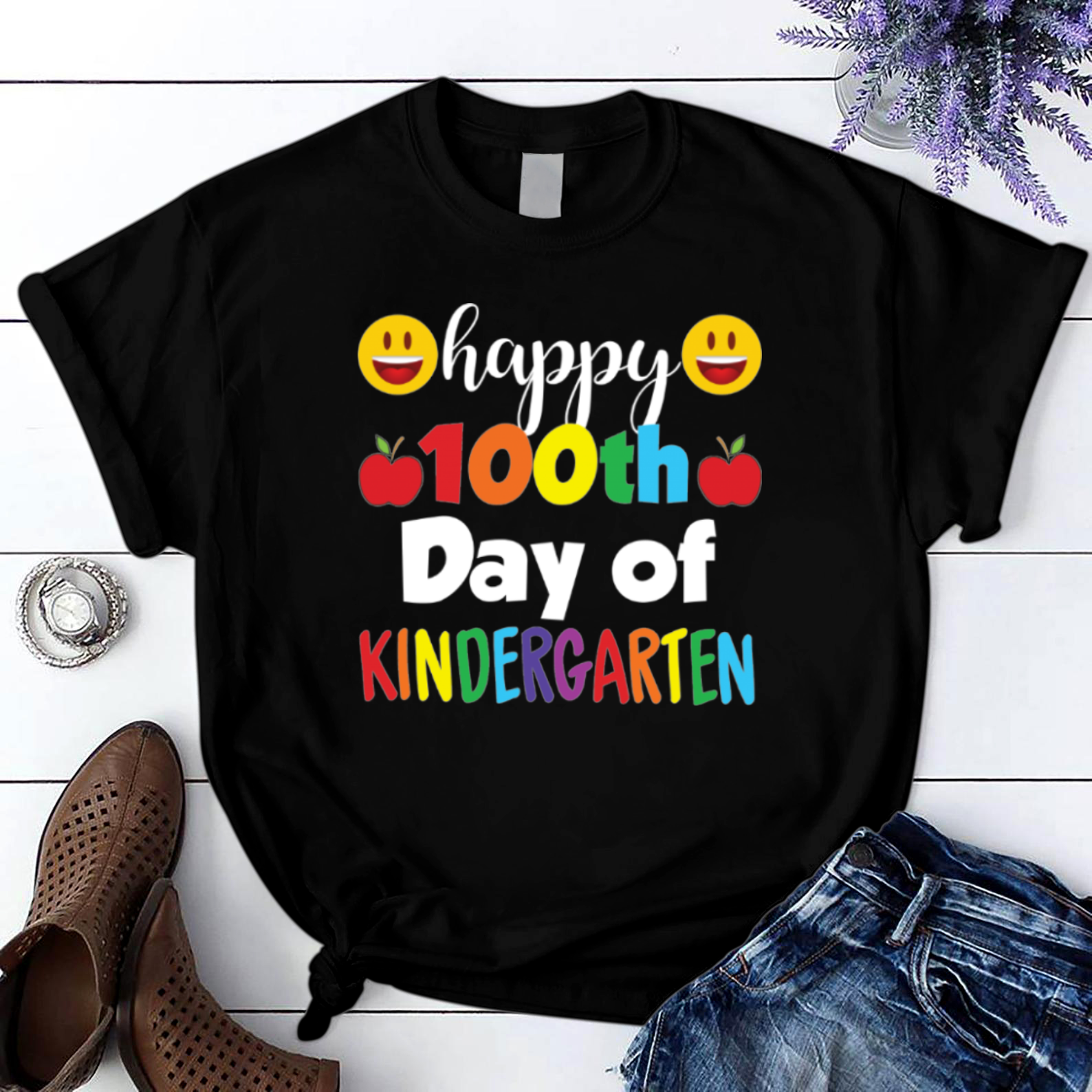 Happy 100Th Day Of Kindergarten 14 T Shirt Black Unisex S-6Xl