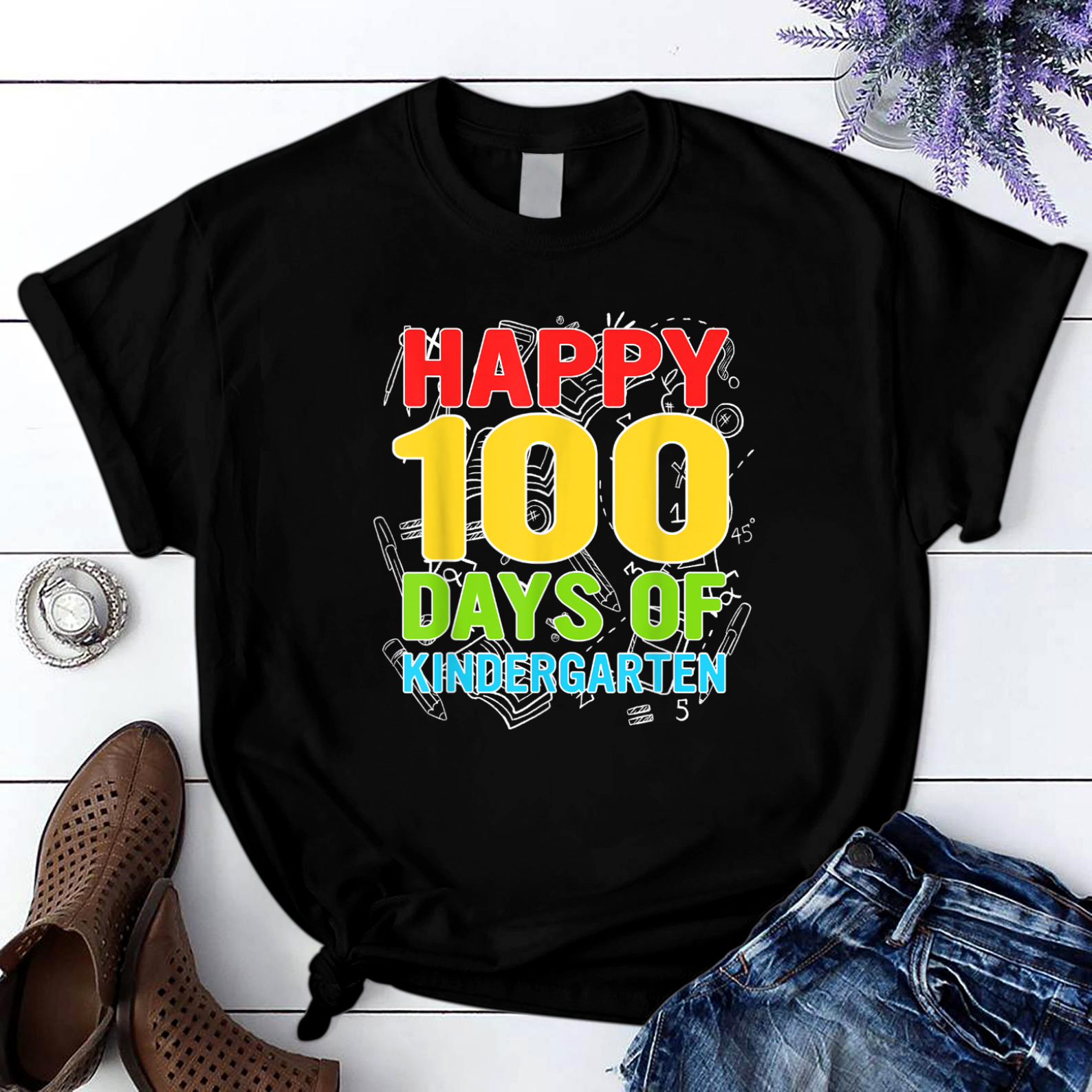 Happy 100Th Day Of Kindergarten 19 T Shirt Black Unisex S-6Xl