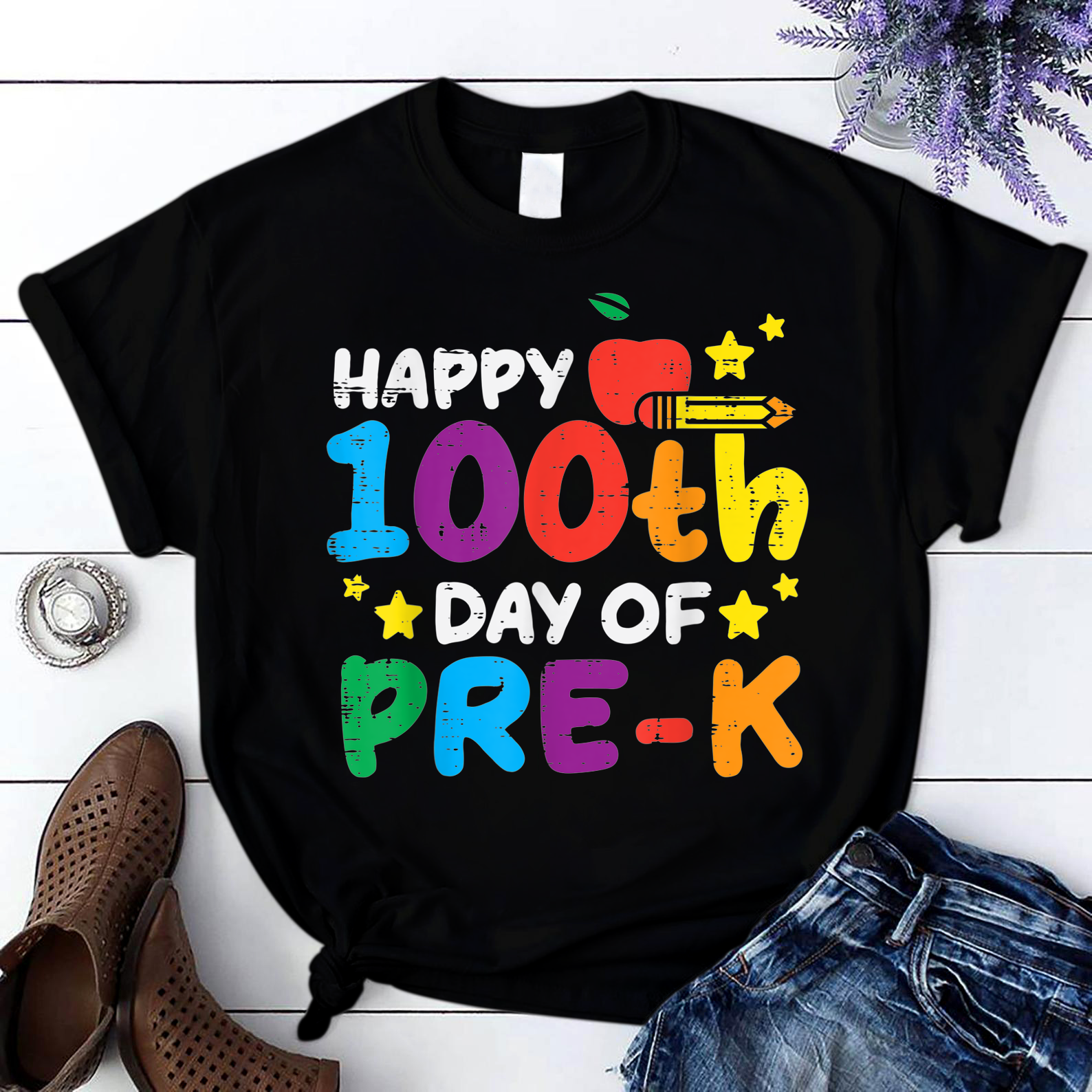 Happy 100Th Day Of Kindergarten T Shirt Black Unisex S-6Xl