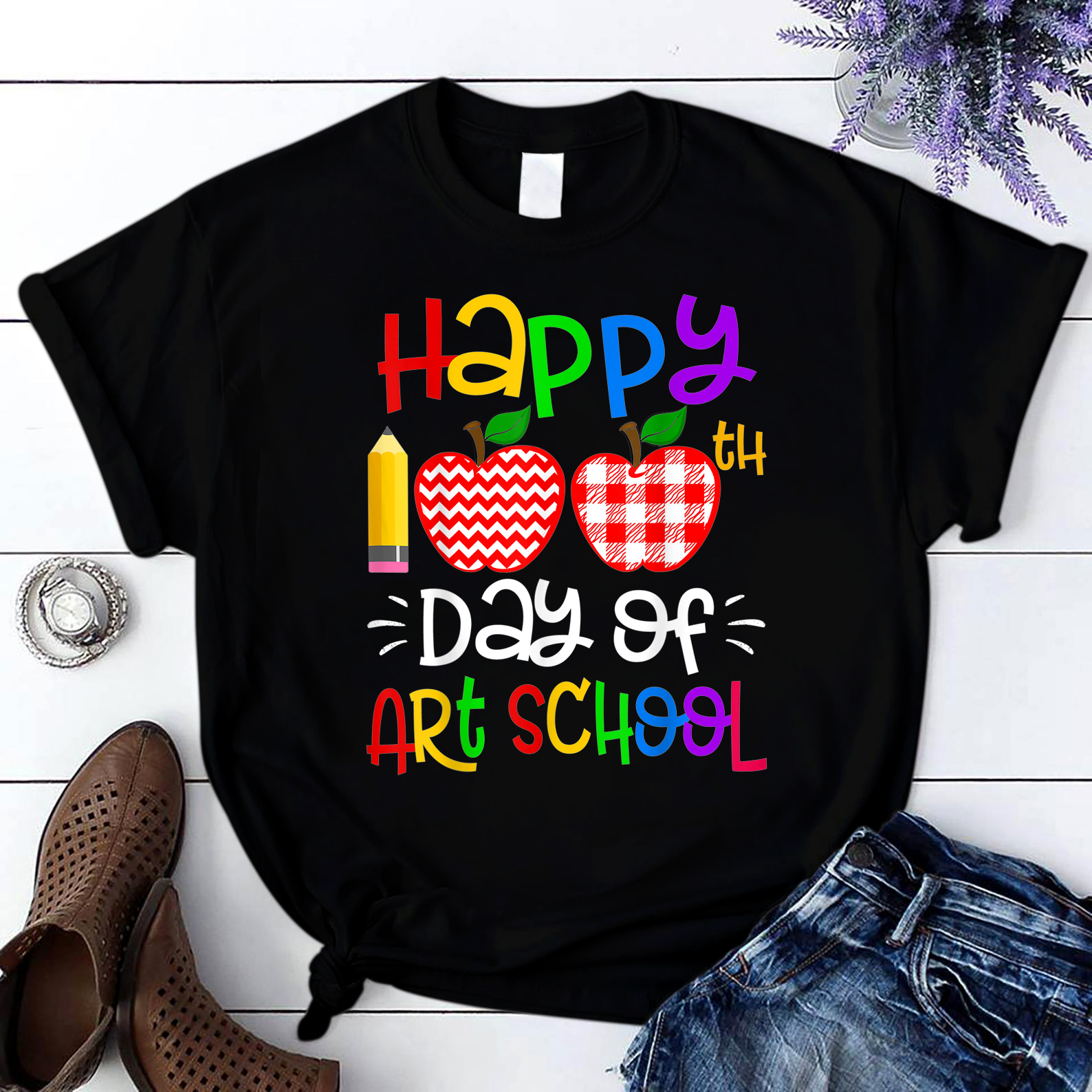 Happy 100Th Day Of Kindergarten Teacher Or Student 2 T Shirt Black Unisex S-6Xl