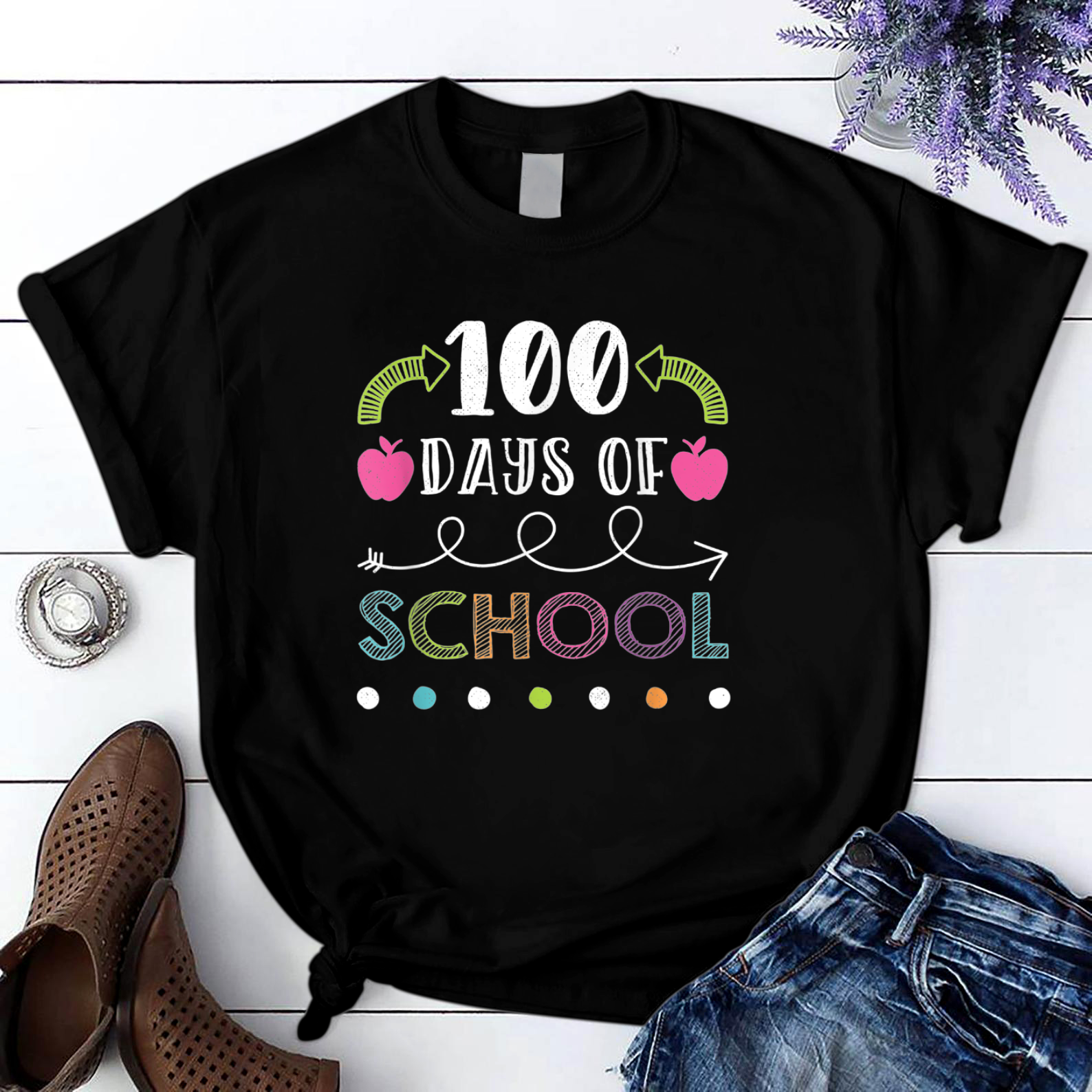 Happy 100Th Day Of Kindergarten Virtual Team Teacher T Shirt Black Unisex S-6Xl