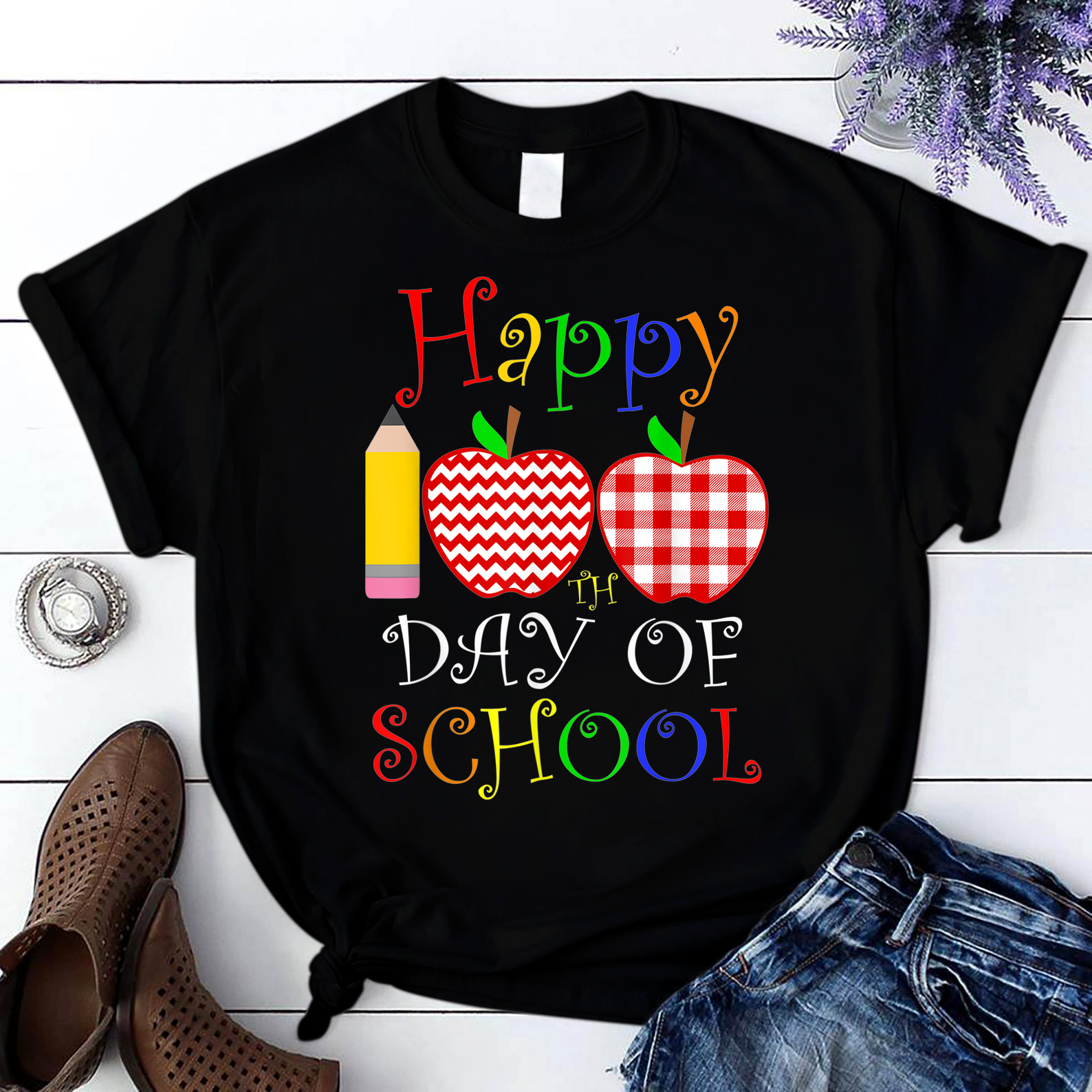 Happy 100Th Day Of School 2 T Shirt Black Unisex S-6Xl