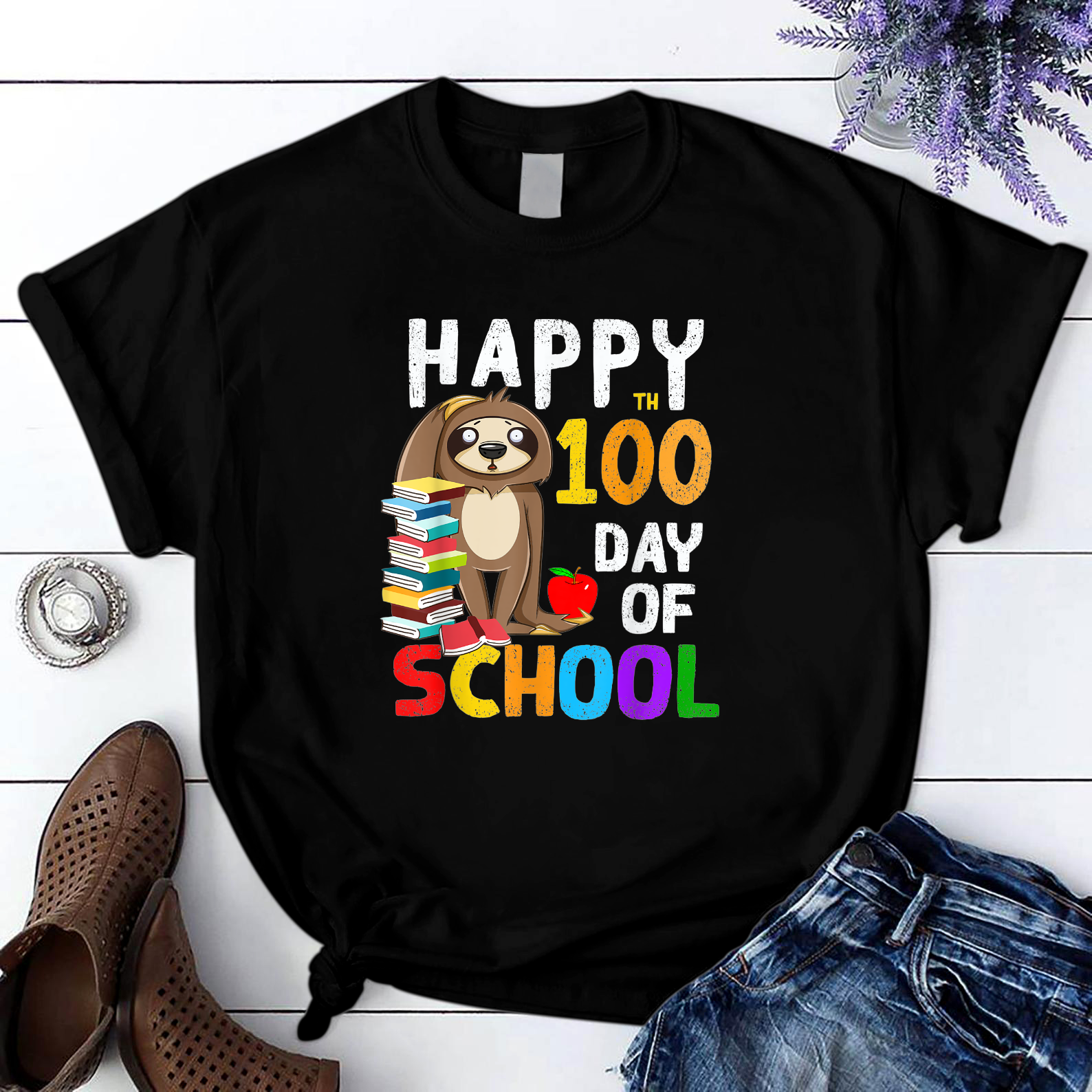 Happy 100Th Day Of School Kindergarten 1 T Shirt Black Unisex S-6Xl