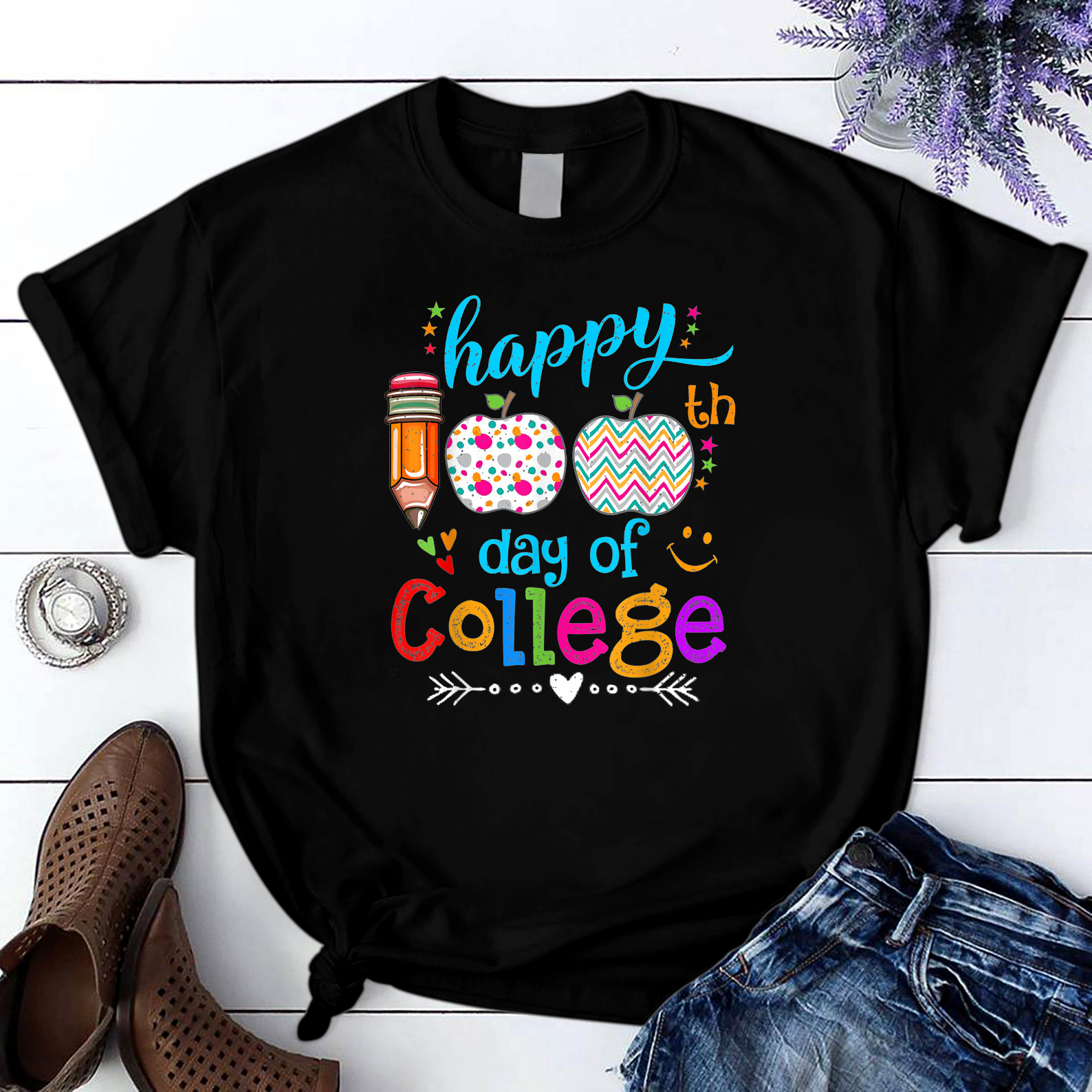 Happy 100Th Day Of School Kindergarten 4Th Grade T Shirt Black Unisex S-6Xl