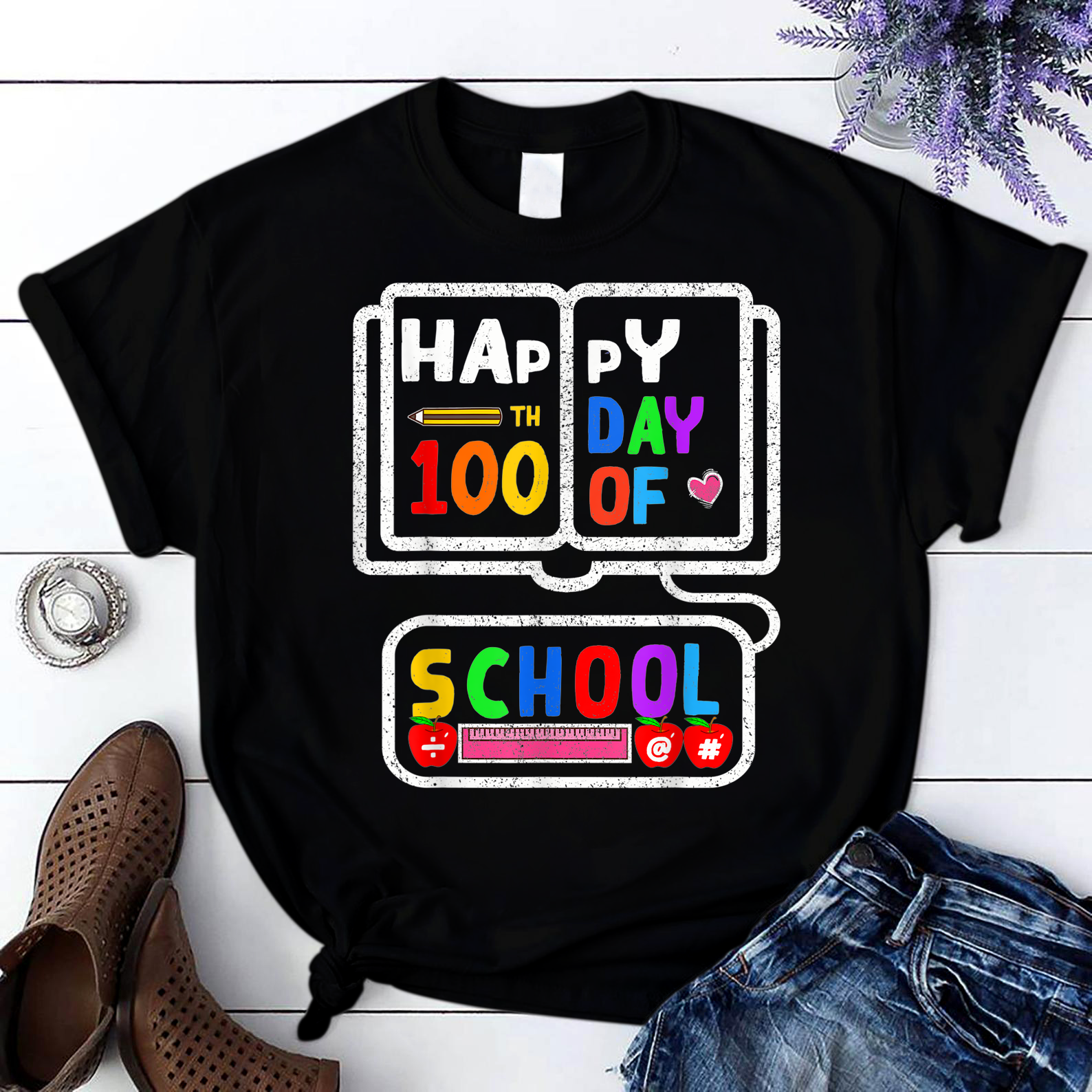 Happy 100Th Day Of School Kindergarten Shark Student Teacher T Shirt Black Unisex S-6Xl