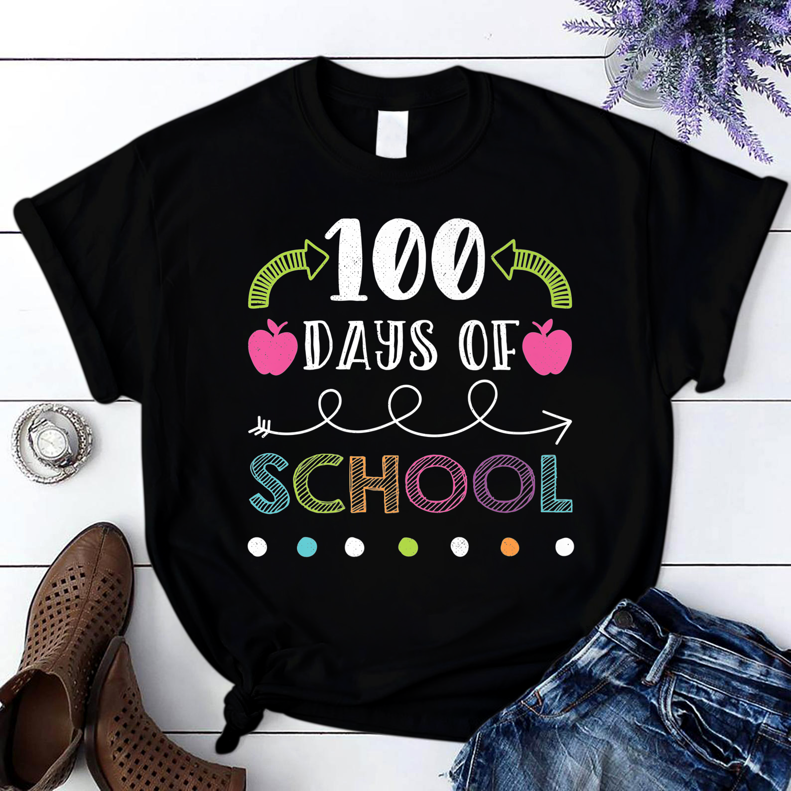 Happy 100Th Day Of School Math Formula Teacher Student T Shirt Black Unisex S-6Xl