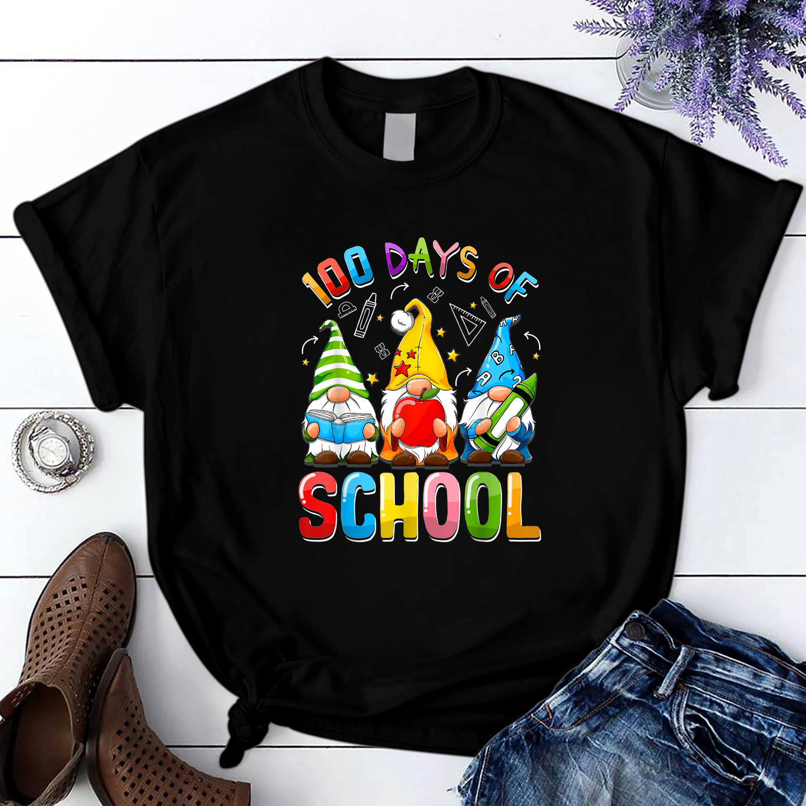 Happy 100Th Day Of School Sloth Teacher Kindergarten T Shirt Black Unisex S-6Xl