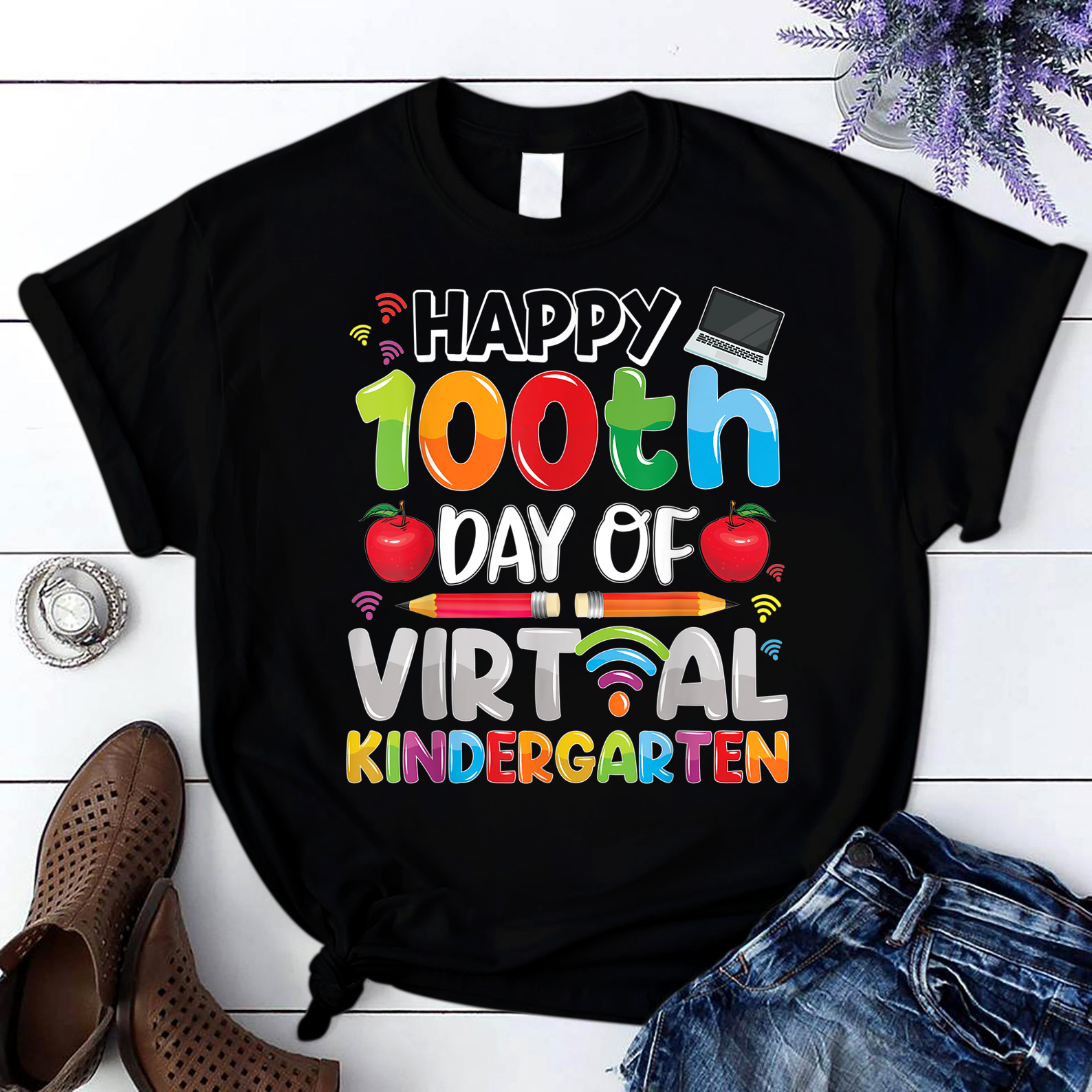 Happy 100Th Day Of School T Shirt Black Unisex S-6Xl