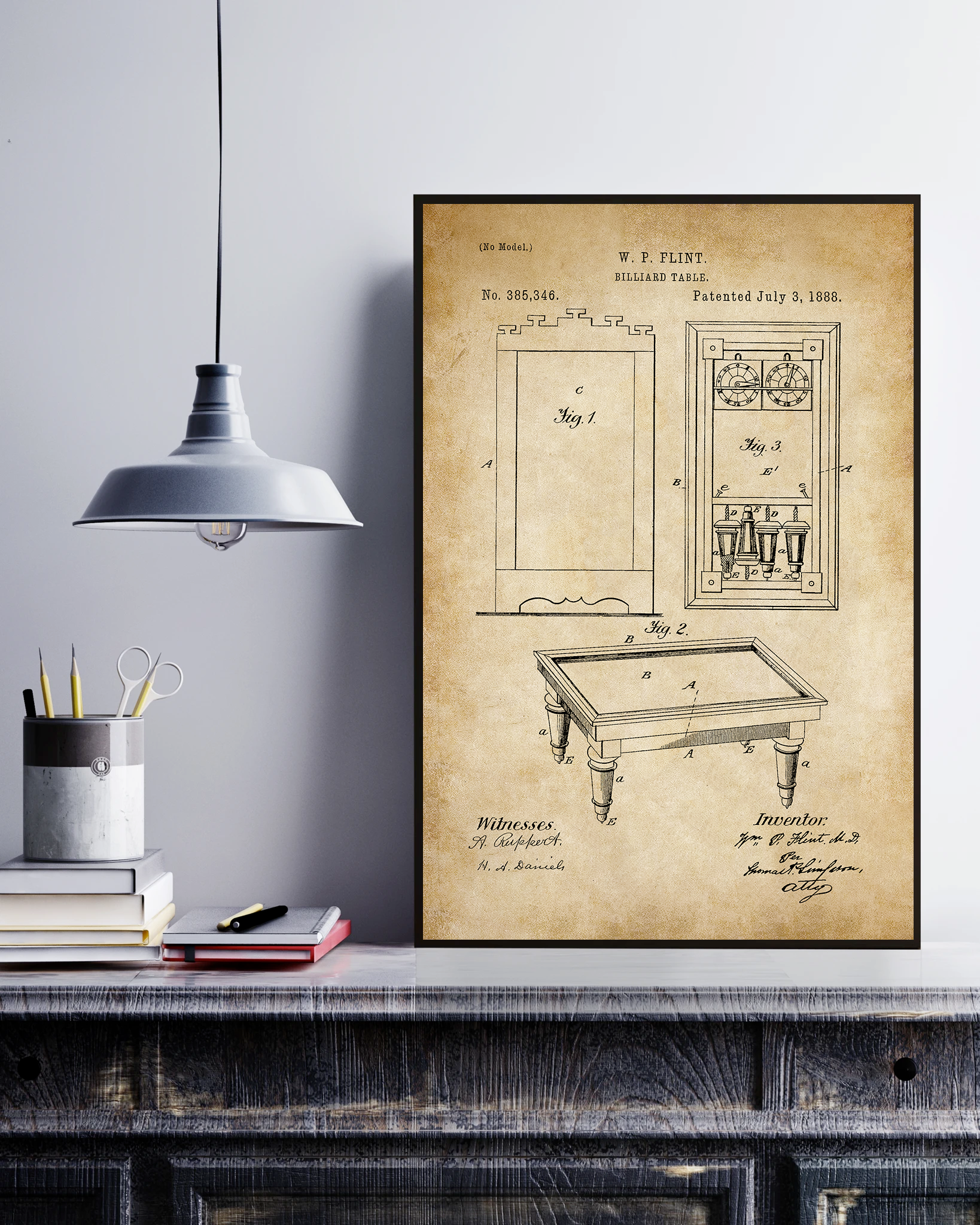 Improvements in Billiard-Tables, 1888 Poster No Frame