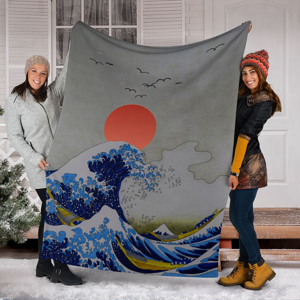 Kanagawa Wave 1 Fleece Blanket