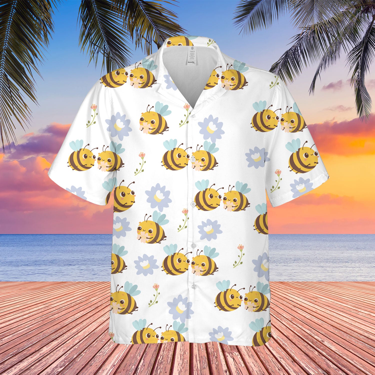 Lovely Bee Hawaiian 3d Shirt For Women And Men