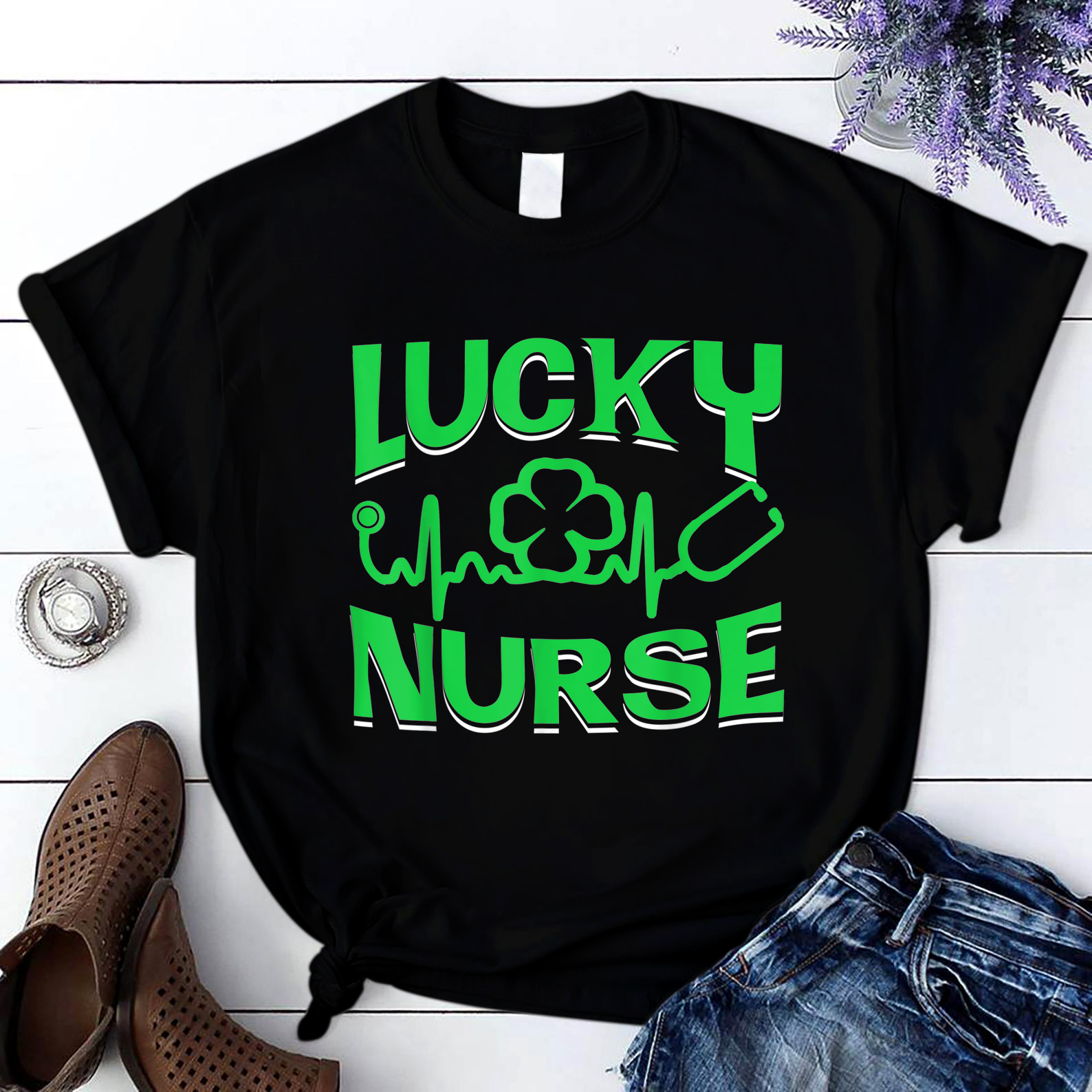 Lucky Nurse St Patricks Day Irish Funny Gift For Nurse T Shirt Unisex S-6Xl