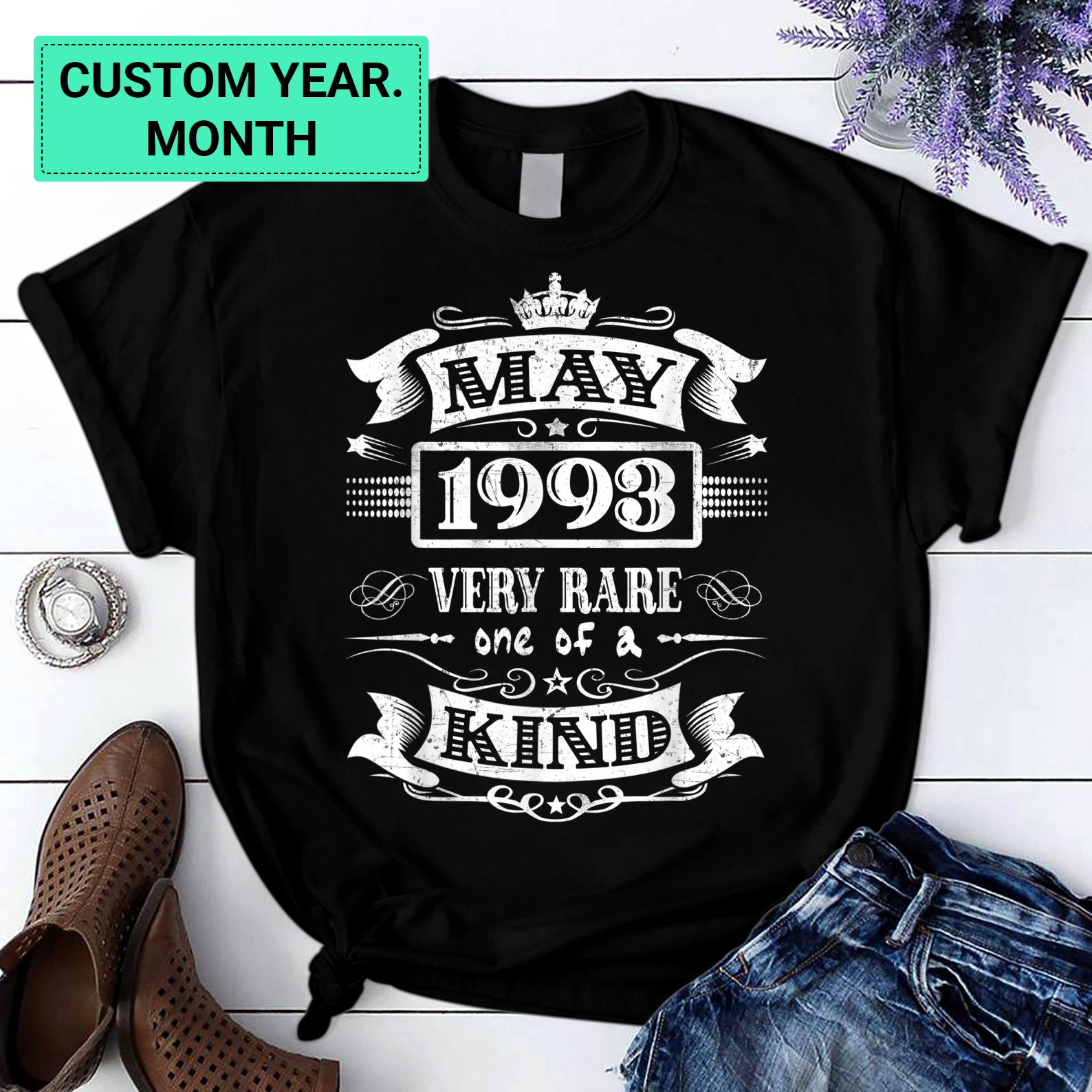 Personalization Birthday 365 Vintage May 1993 Funny Birthday Gift T Shirt Black S-6Xl
