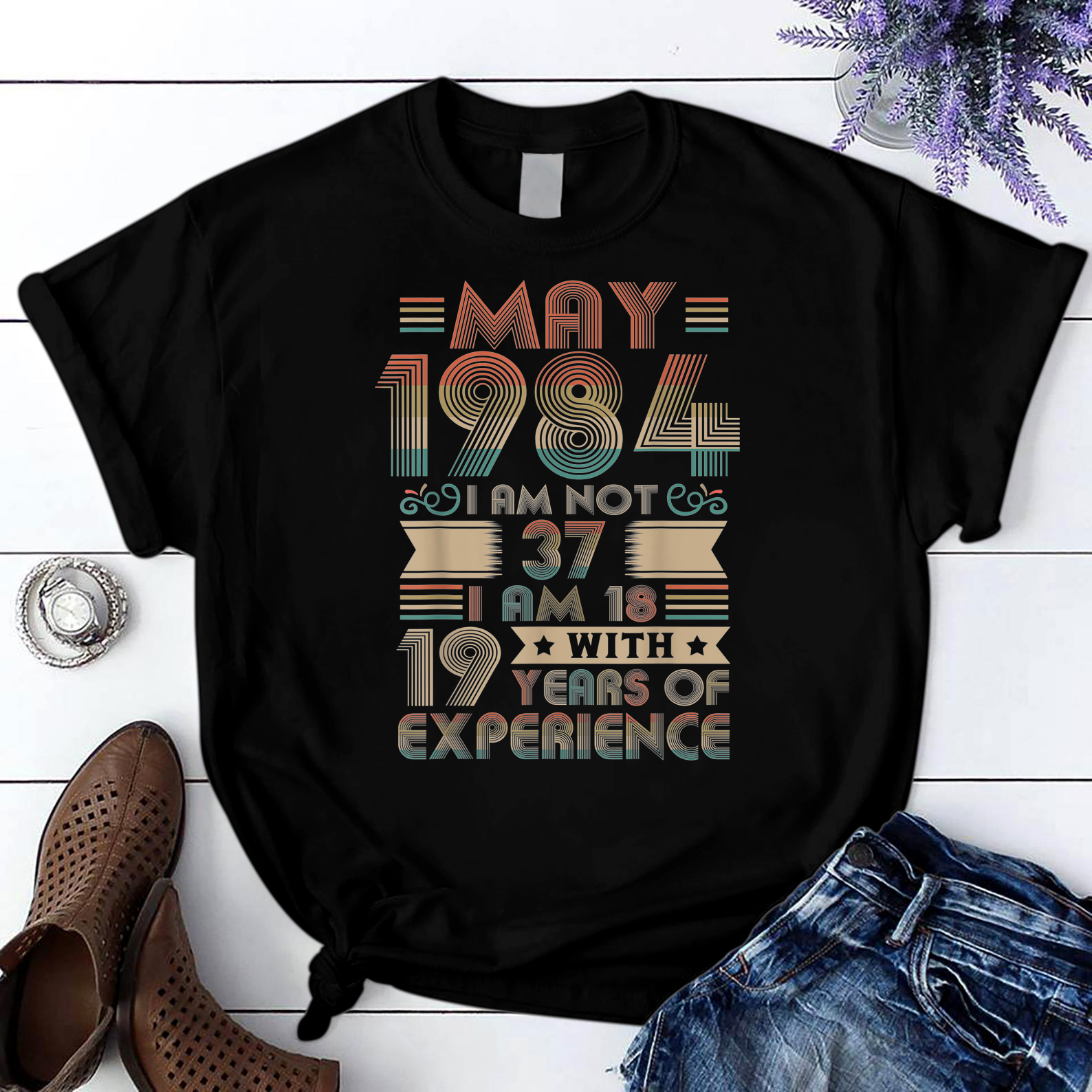 Personalization Born May 1984 37Th Birthday Made In 1984 37 Year Old Awesome T Shirt Black S-6Xl