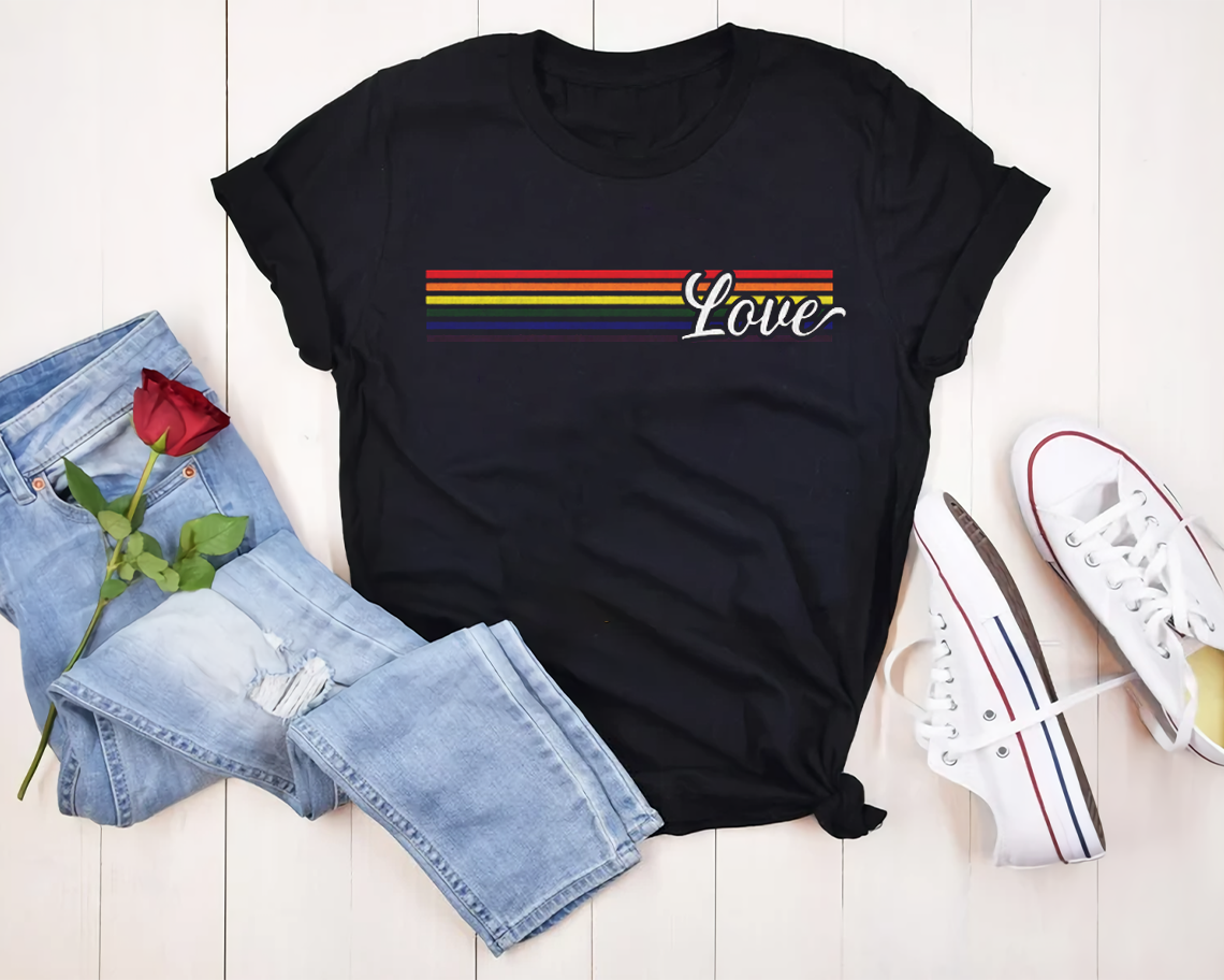 Rainbow Love Pride Gay Lgbt T-shirt Unisex S-6xl