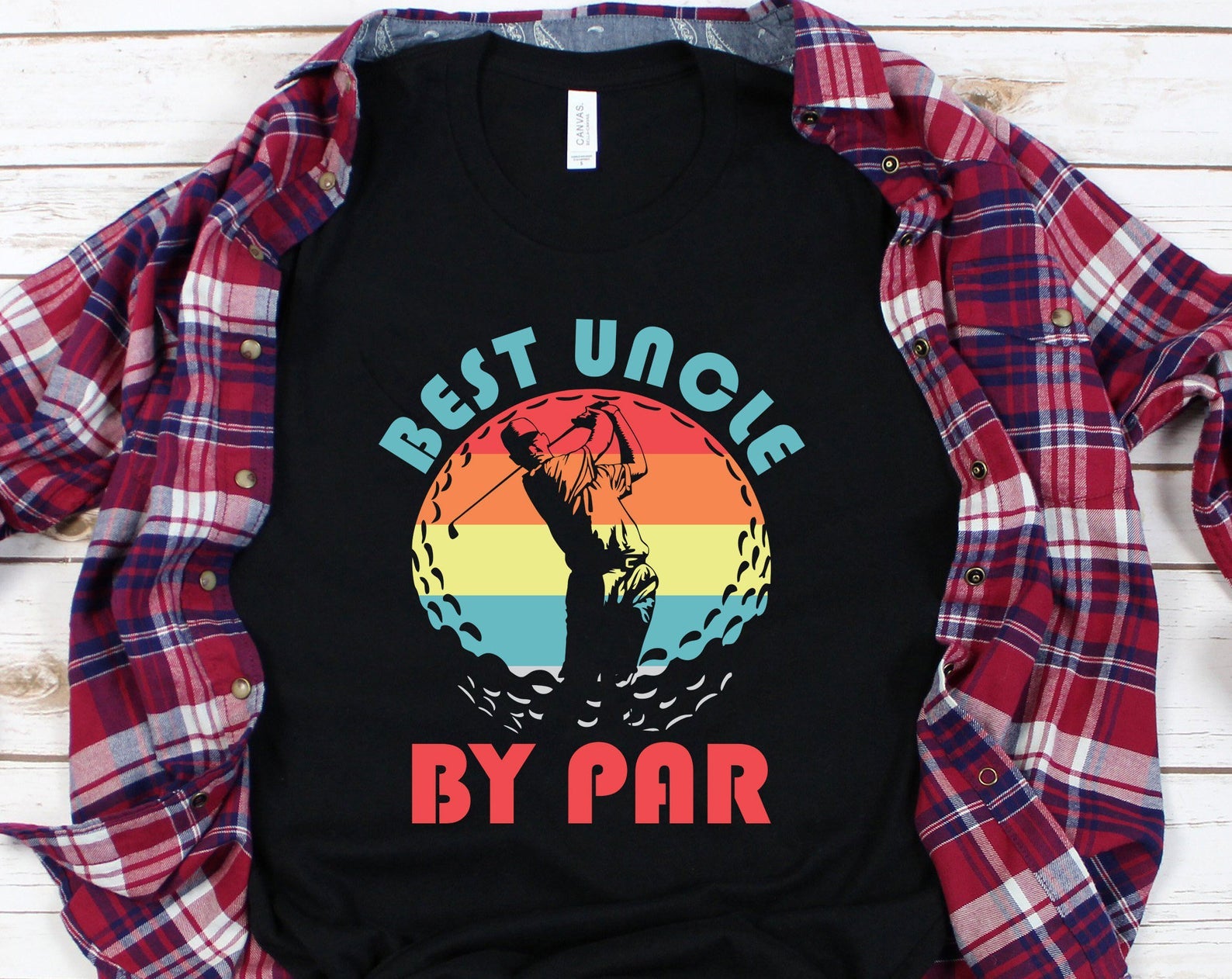 Best Uncle By Par Men's Funny Golf Player Uncle Golf Gift for Uncle Father's Day Uncle Gift Funny Uncle T Shirt Black Unisex S-6XL