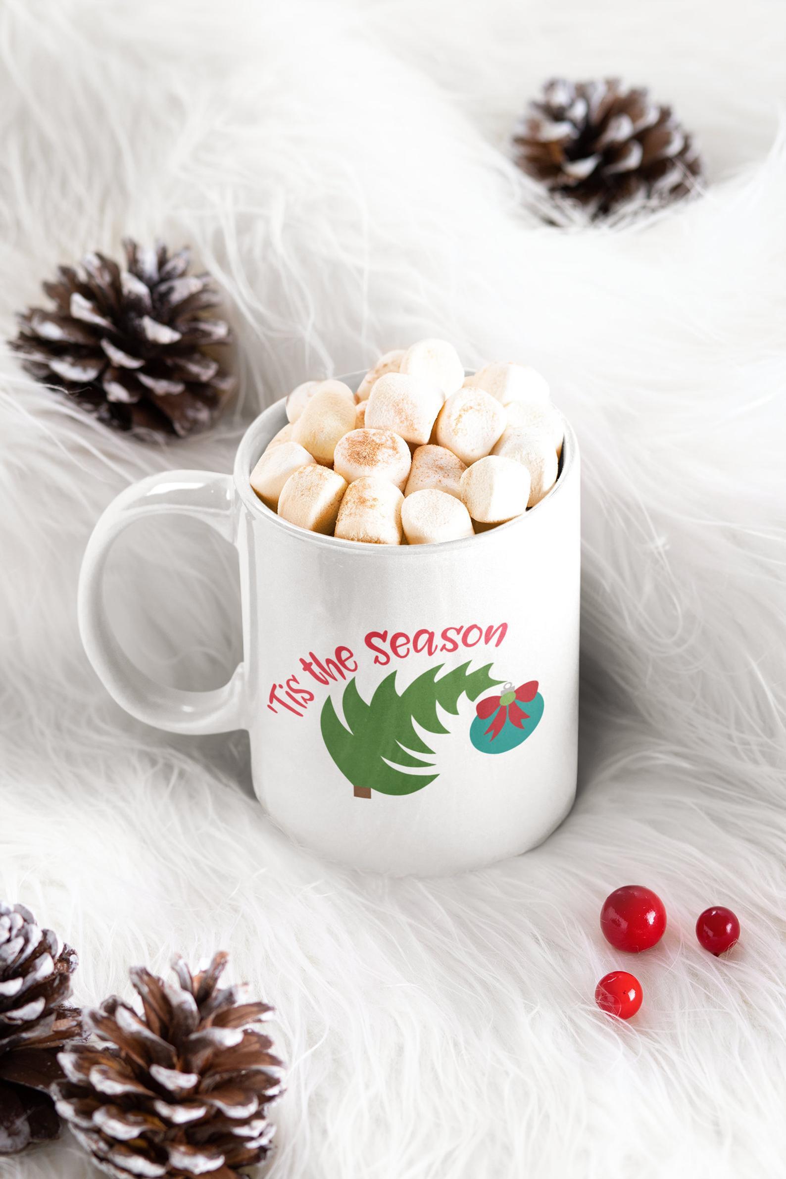 Tis The eason Christmas Mug White Ceramic 11-15oz Coffee Tea Cup