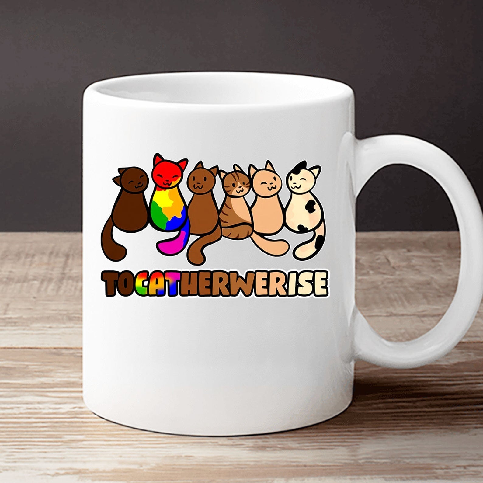 To Cat Her Werise Lgbt Pride Gay Mug White Ceramic 11-15Oz Coffee Tea Cup