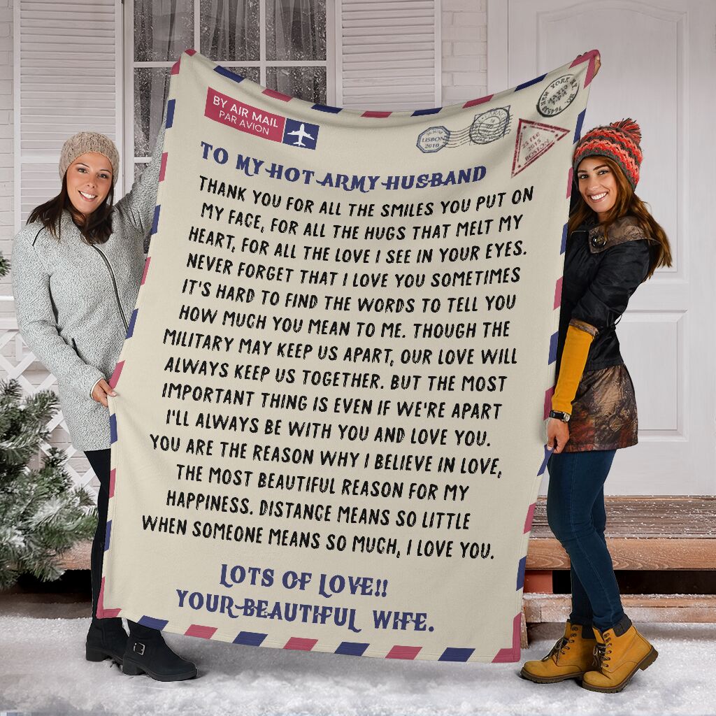 To My Army Husband 002 Fleece Blanket