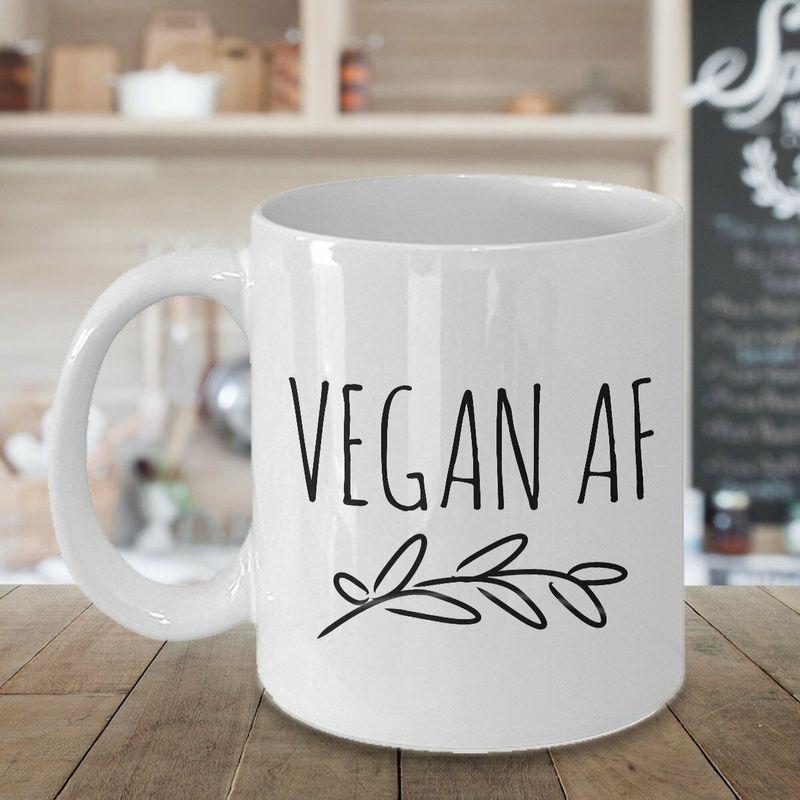 Vegan Af Vegan Mug White Ceramic 11-15oz Coffee Tea Cup