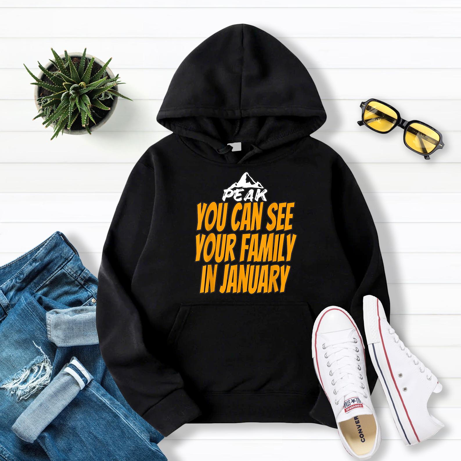 Welcome To Peak See Your Family in January For Associates Pullover Hoodie Black S-5XL