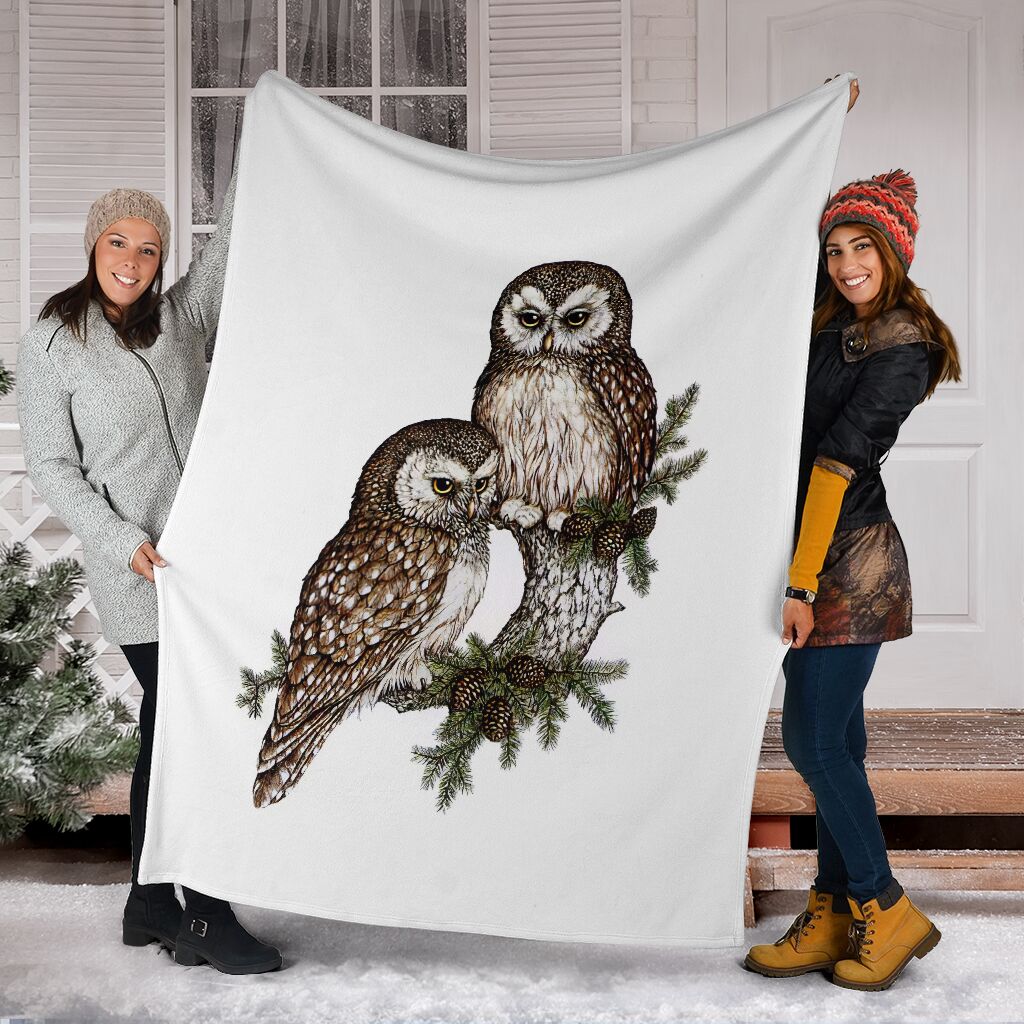 Winter Owl Fleece Blanket