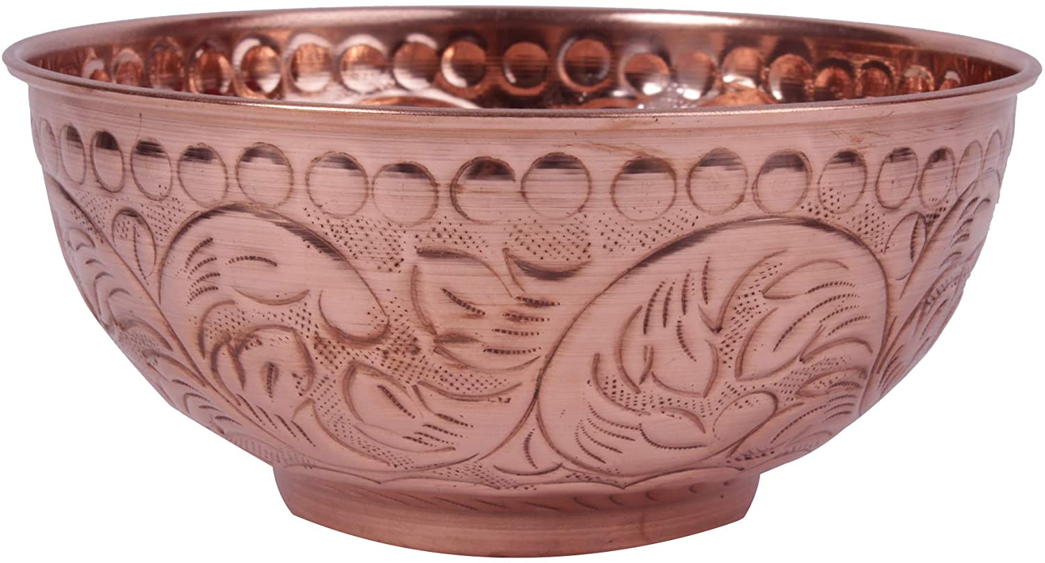 Copper Embossed Mixing Bowl 100 Pure Heavy Gauge Multipurpose Use Of Antique Copper Serving 1153