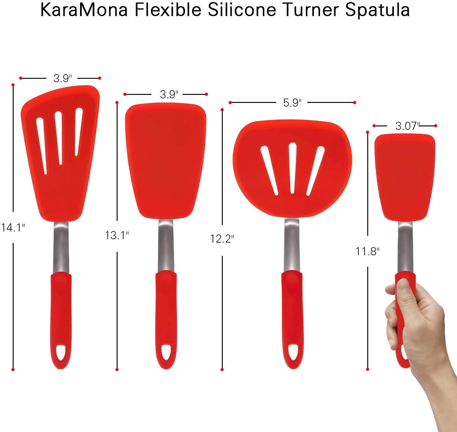 Extra Large Rubber Spatulas Silicone Heat Resistant Spatula Set – XL ...